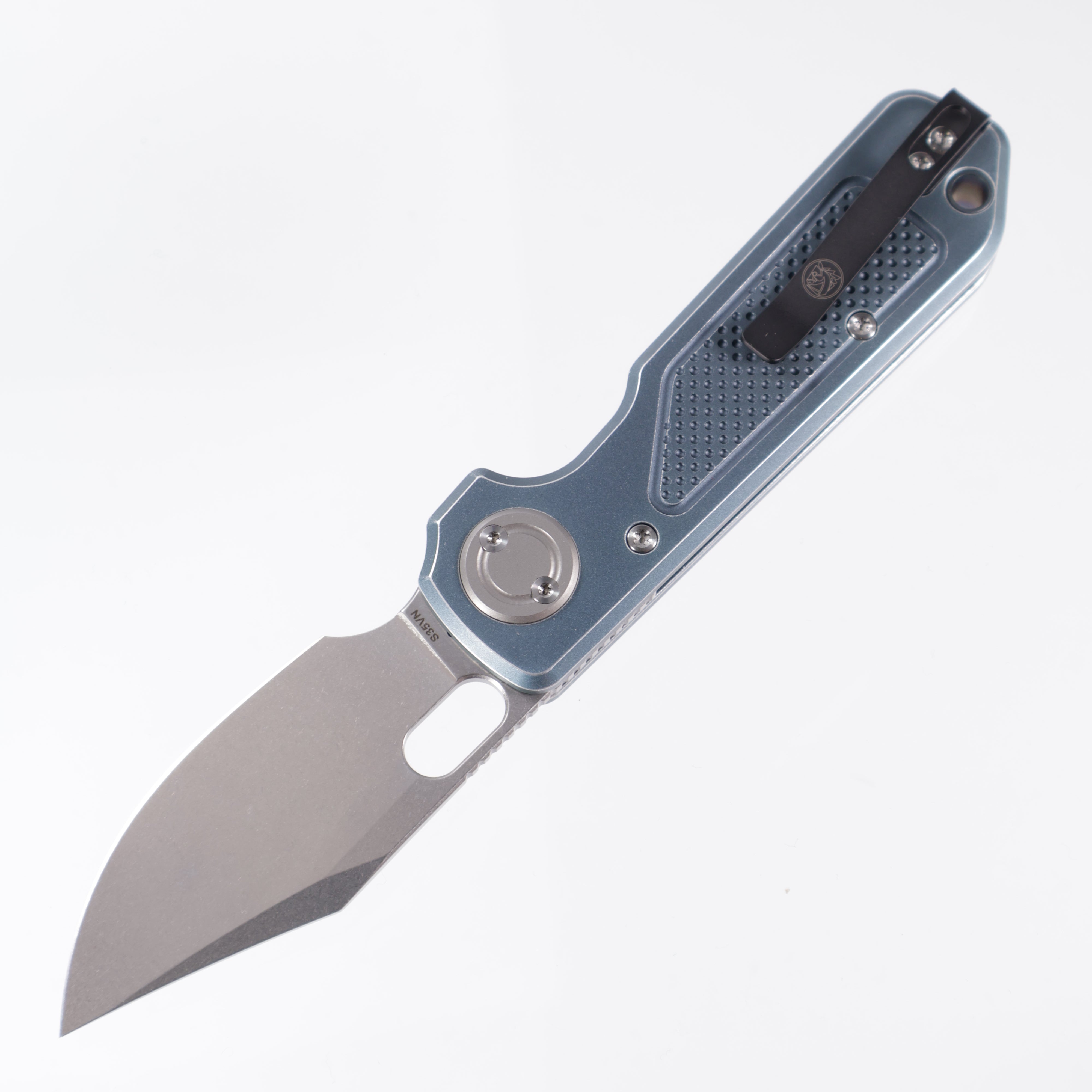 Vosteed Akita - Blue Knurled Aluminum - Stonewash S35VN
