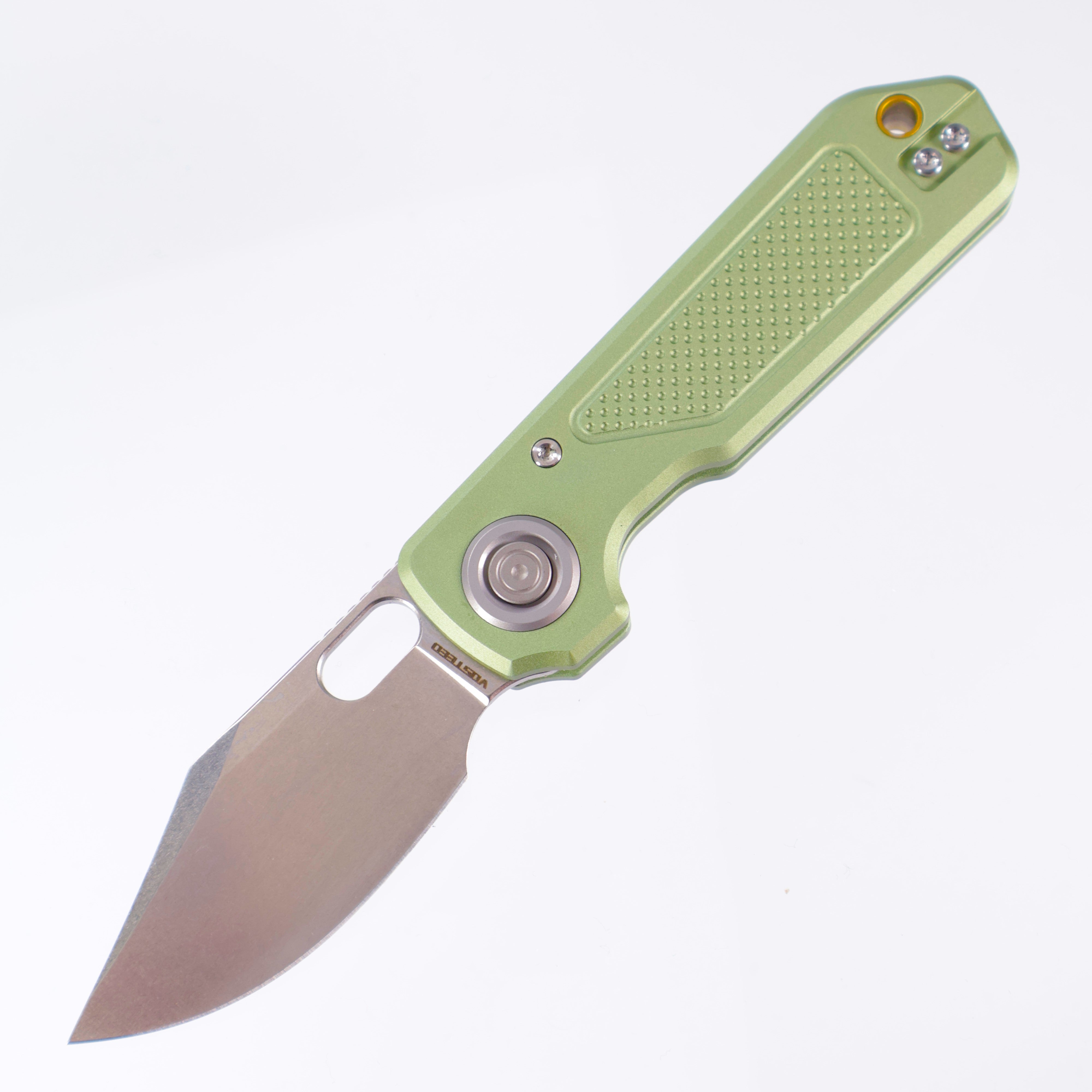Vosteed Akita - Green Knurled Aluminum - Stonewash S35VN