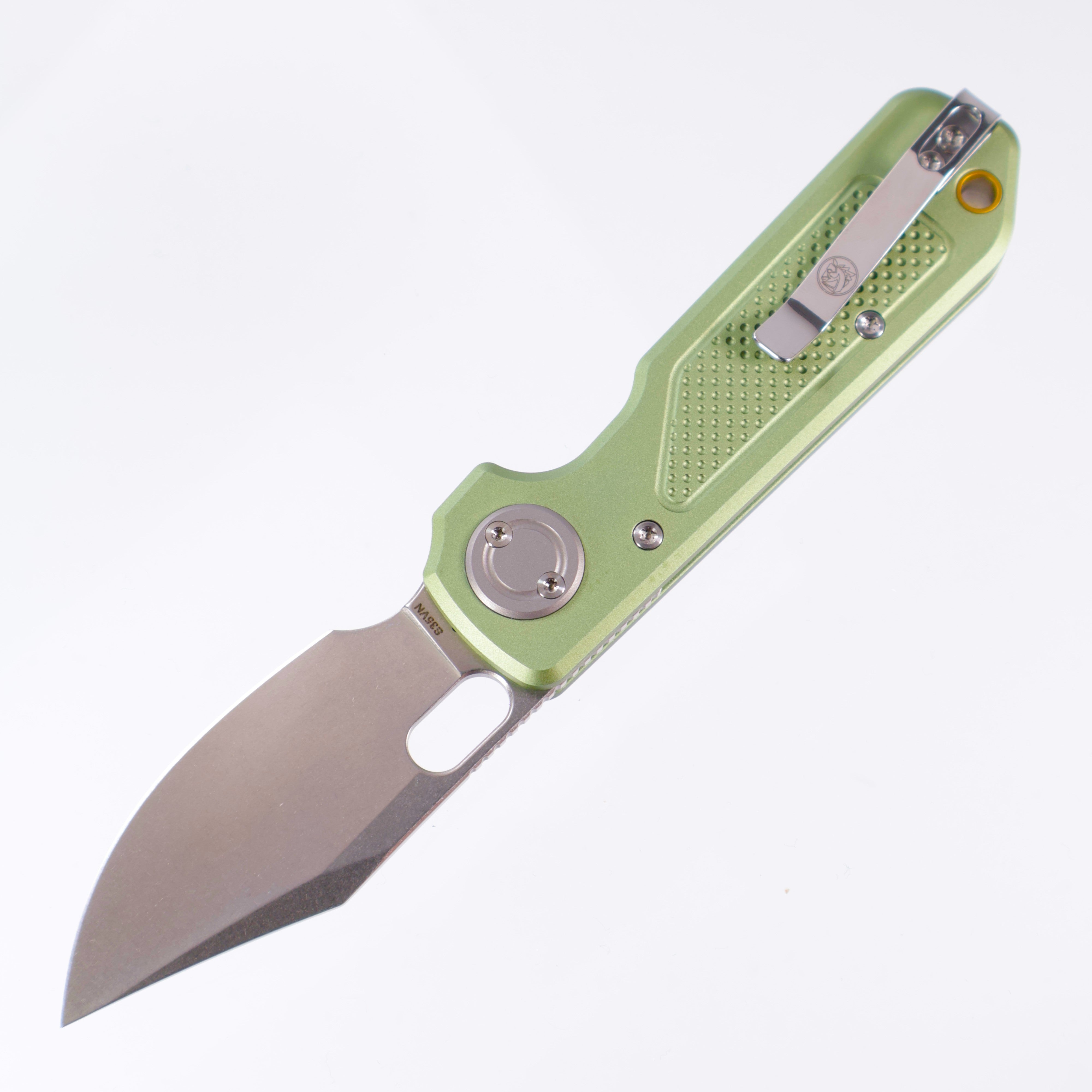 Vosteed Akita - Green Knurled Aluminum - Stonewash S35VN