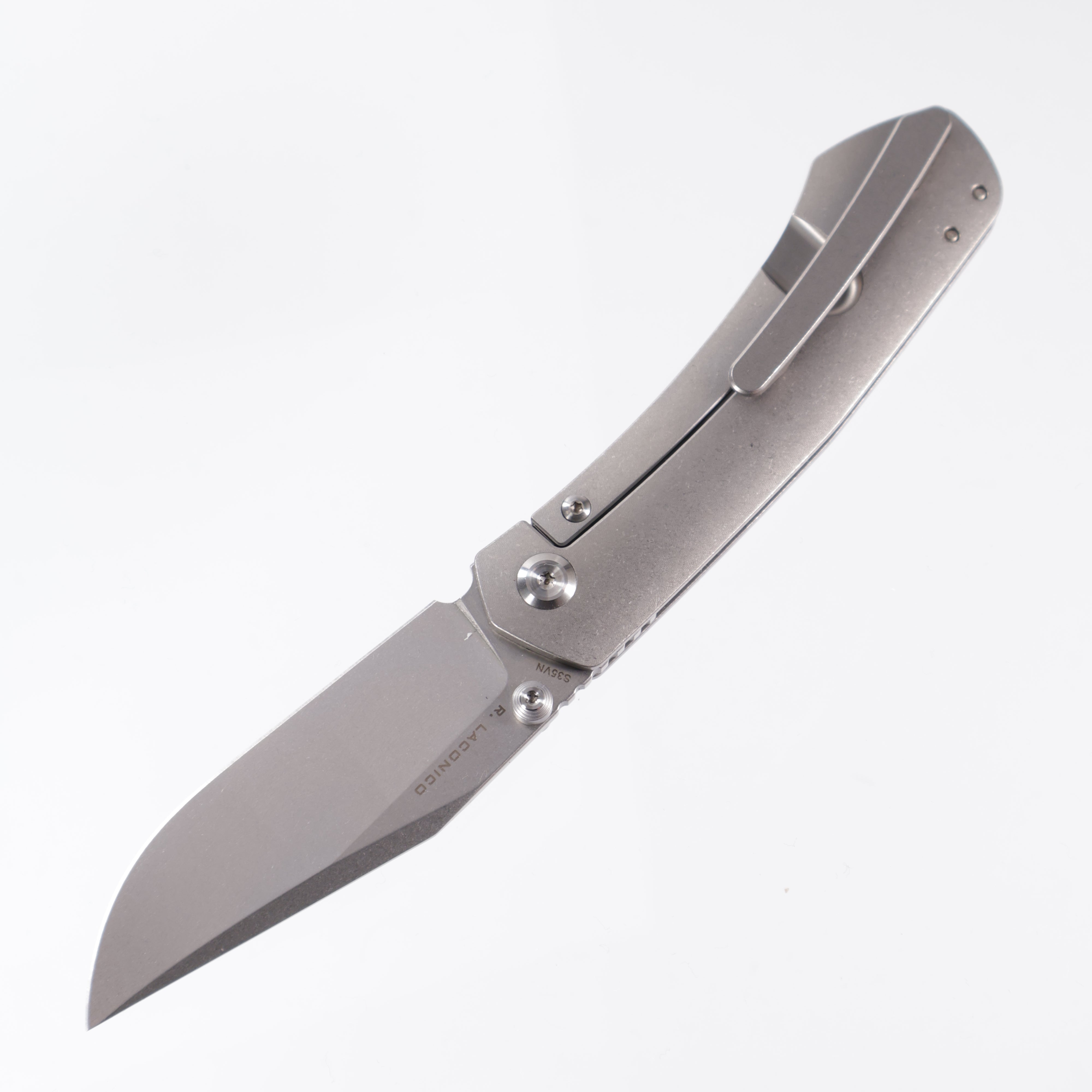 Vosteed Vallhund- Frame Lock Knife (3.02" S35VN Blade & Titanium Handle) - A2101 Stonewashed Plain