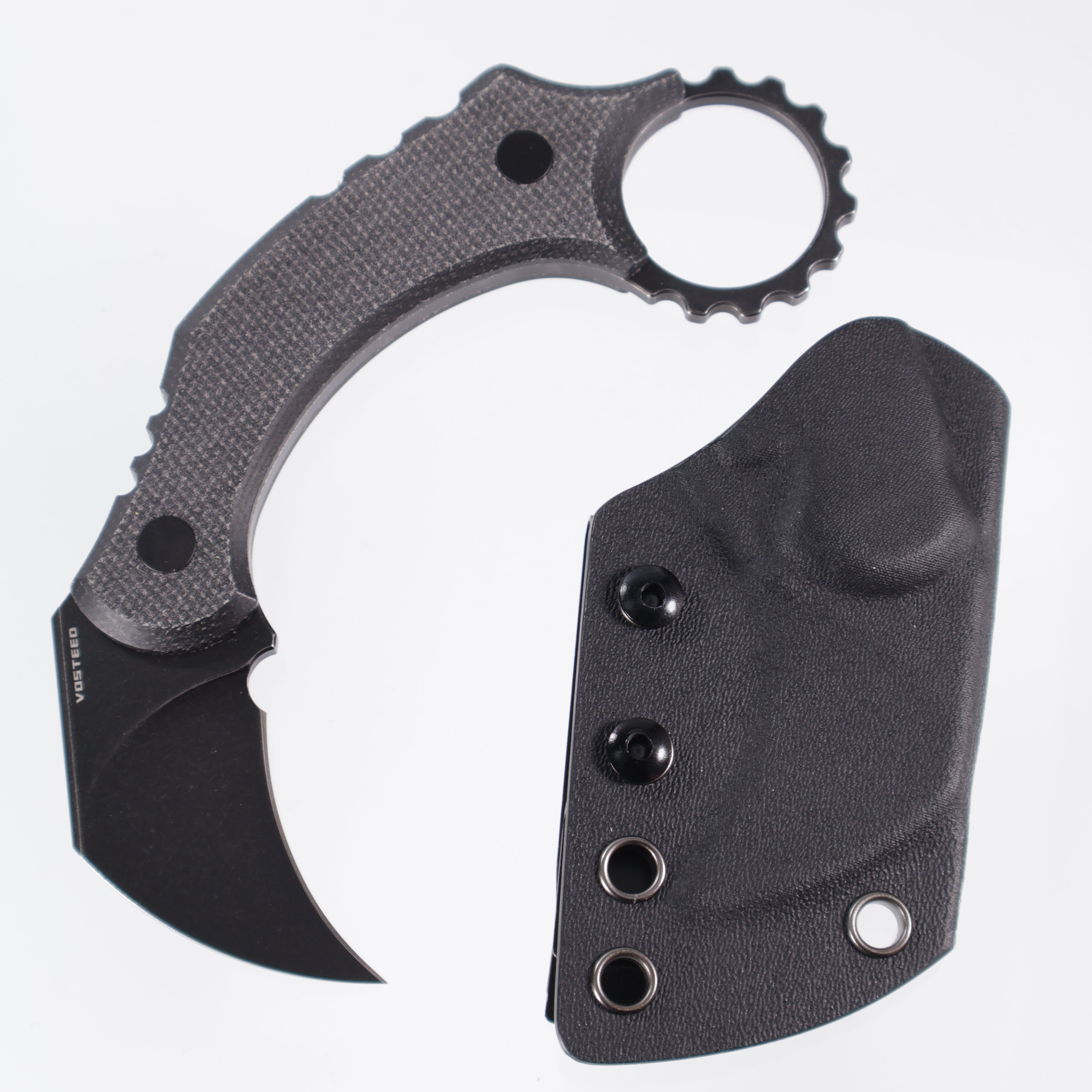 Vosteed Dirty Girl - Karambit Knife (1.88" 14C28N Blade & Black Micarta Handle) - D0202