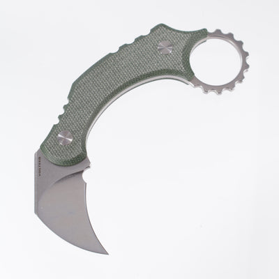 Vosteed Dirty Girl - Karambit Knife (1.88" 14C28N Blade & Green Micarta Handle) - D0201