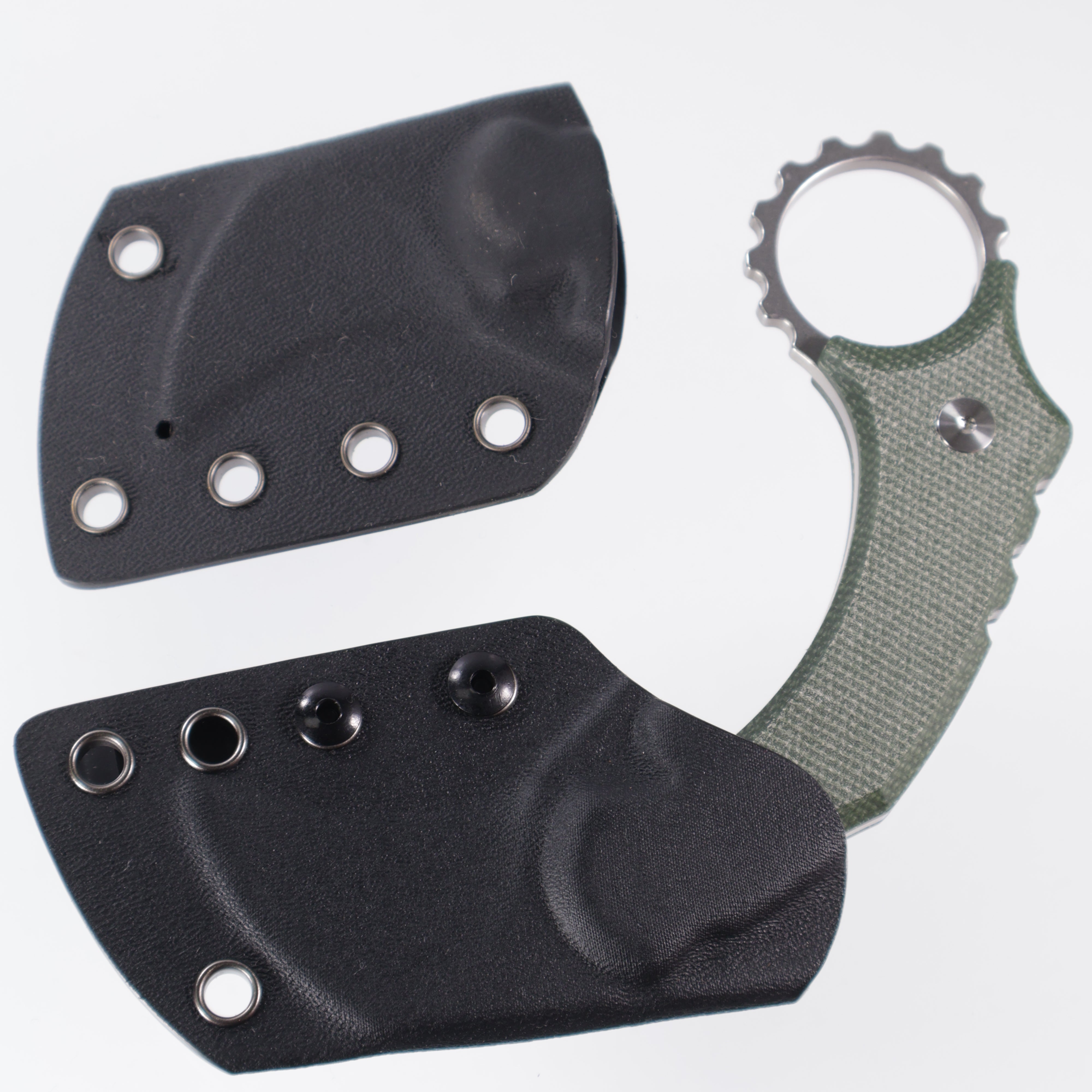 Vosteed Dirty Girl - Karambit Knife (1.88" 14C28N Blade & Green Micarta Handle) - D0201