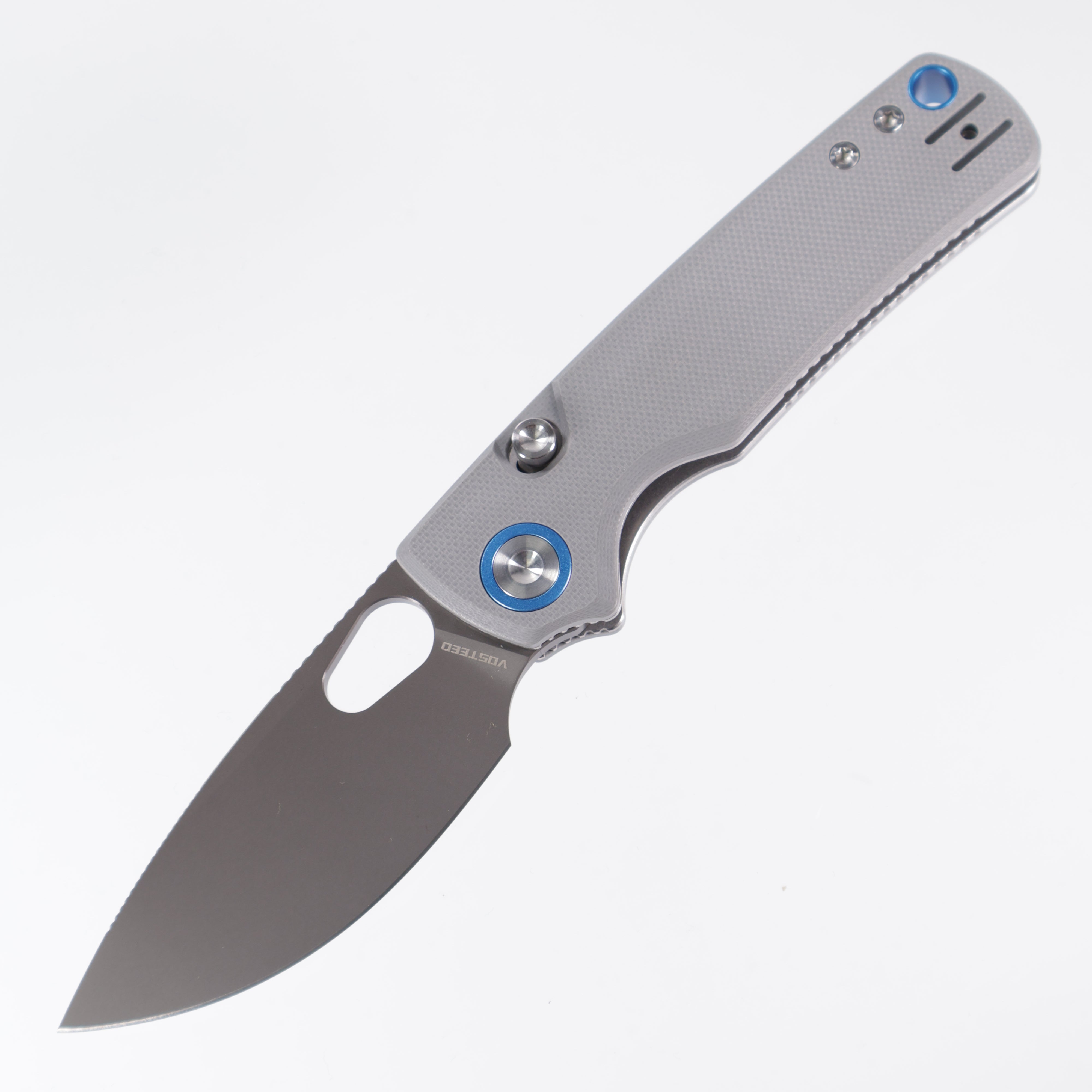Vosteed Porcupine - 14C28N Destroyer Gray PVD - Gray G10 - Top Liner Lock - A2607