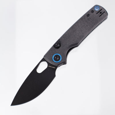 Vosteed Porcupine - 14c28n Blackwash - Black Micarta - Top Liner Lock - A2601