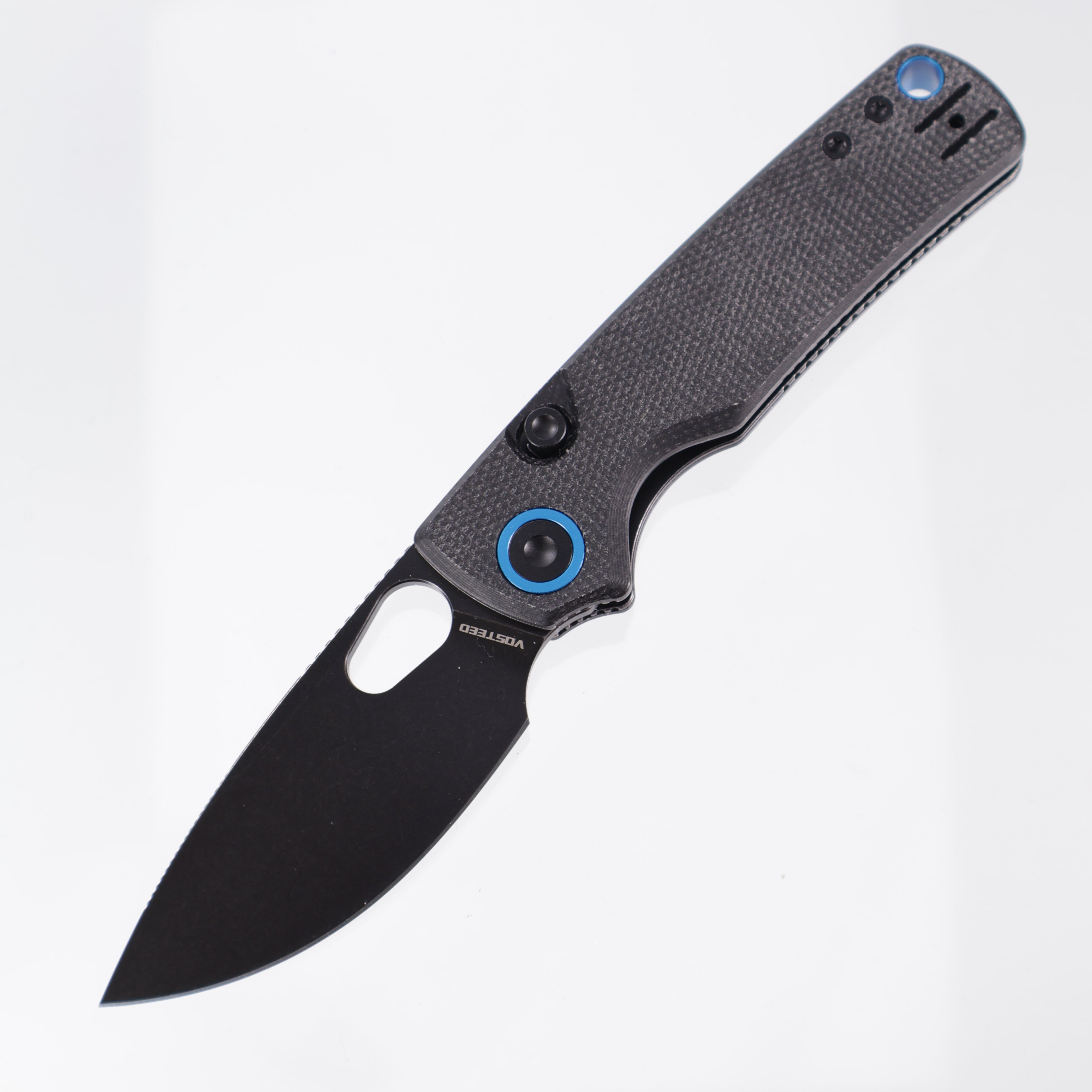 Vosteed Porcupine - 14c28n Blackwash - Black Micarta - Top Liner Lock - A2601