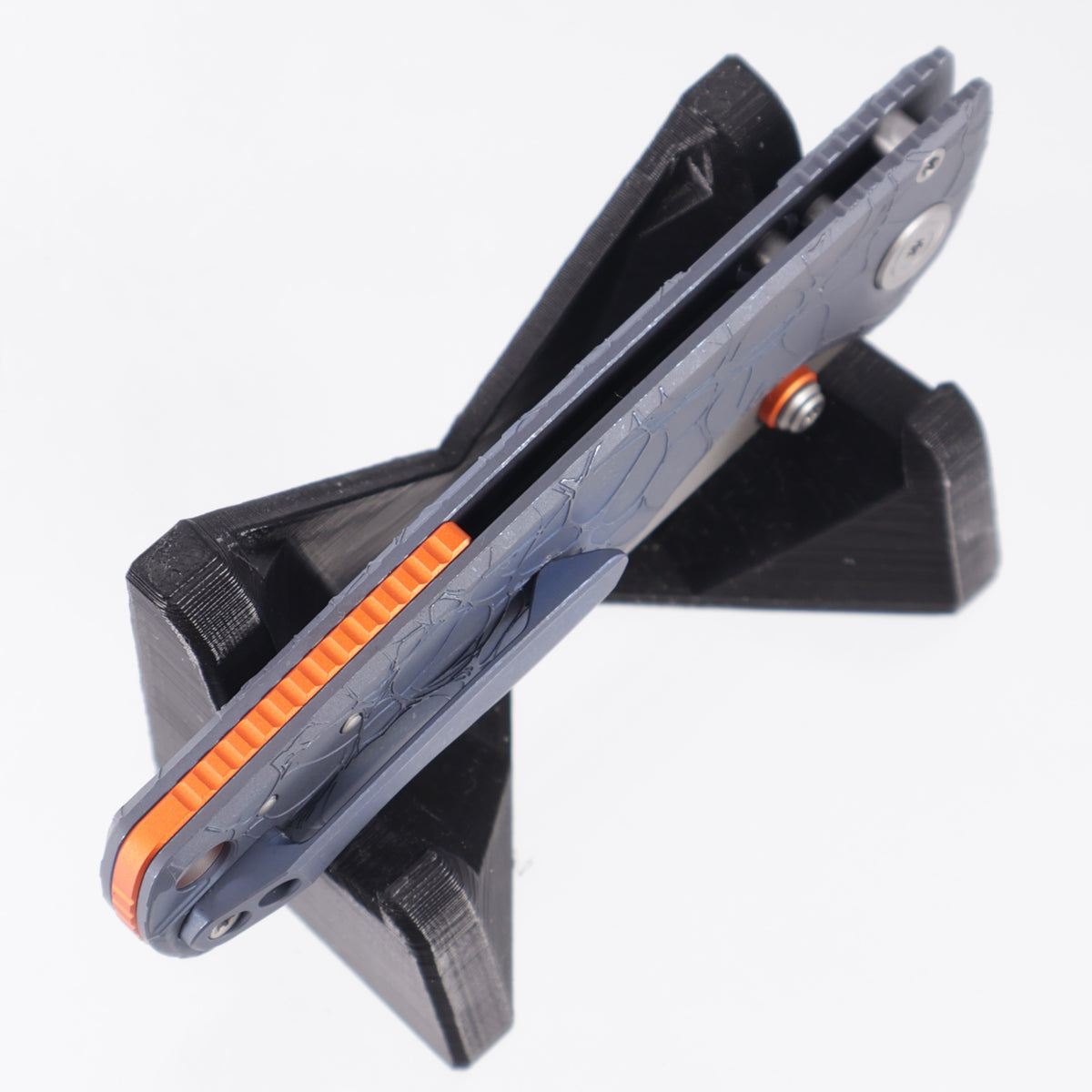 Vosteed Porcupine TiSlim - Blue Acid Wash Titanium w/ Orange Accents - Acid Wash S90V - A4814