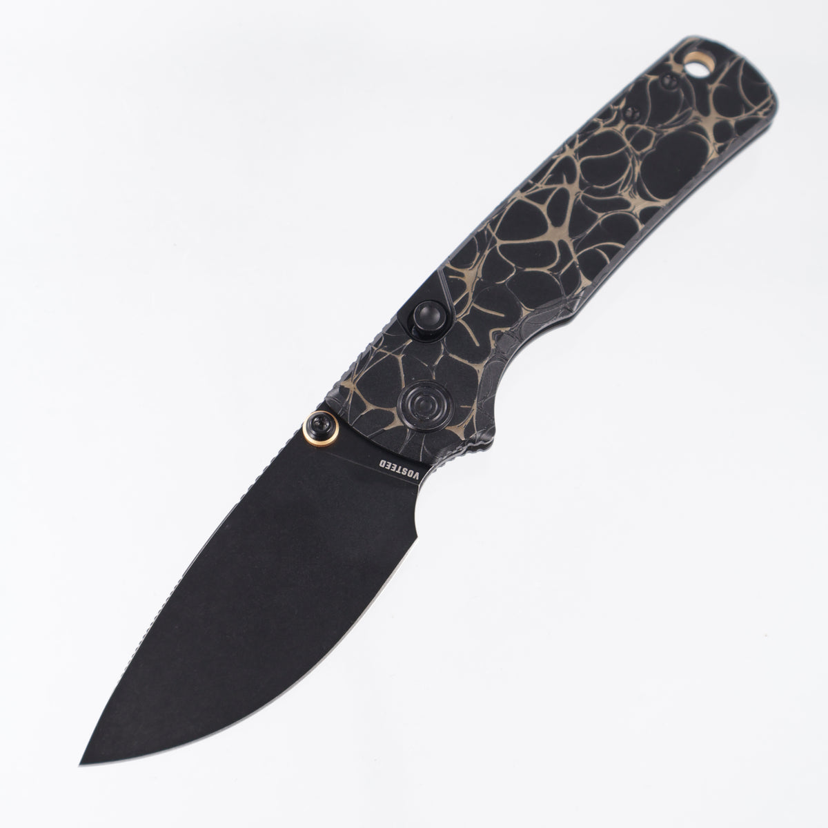 Vosteed Porcupine TiSlim - Black & Gold Acid Wash Titanium w/ Gold Accents - Black Stonewash S90V - A4815