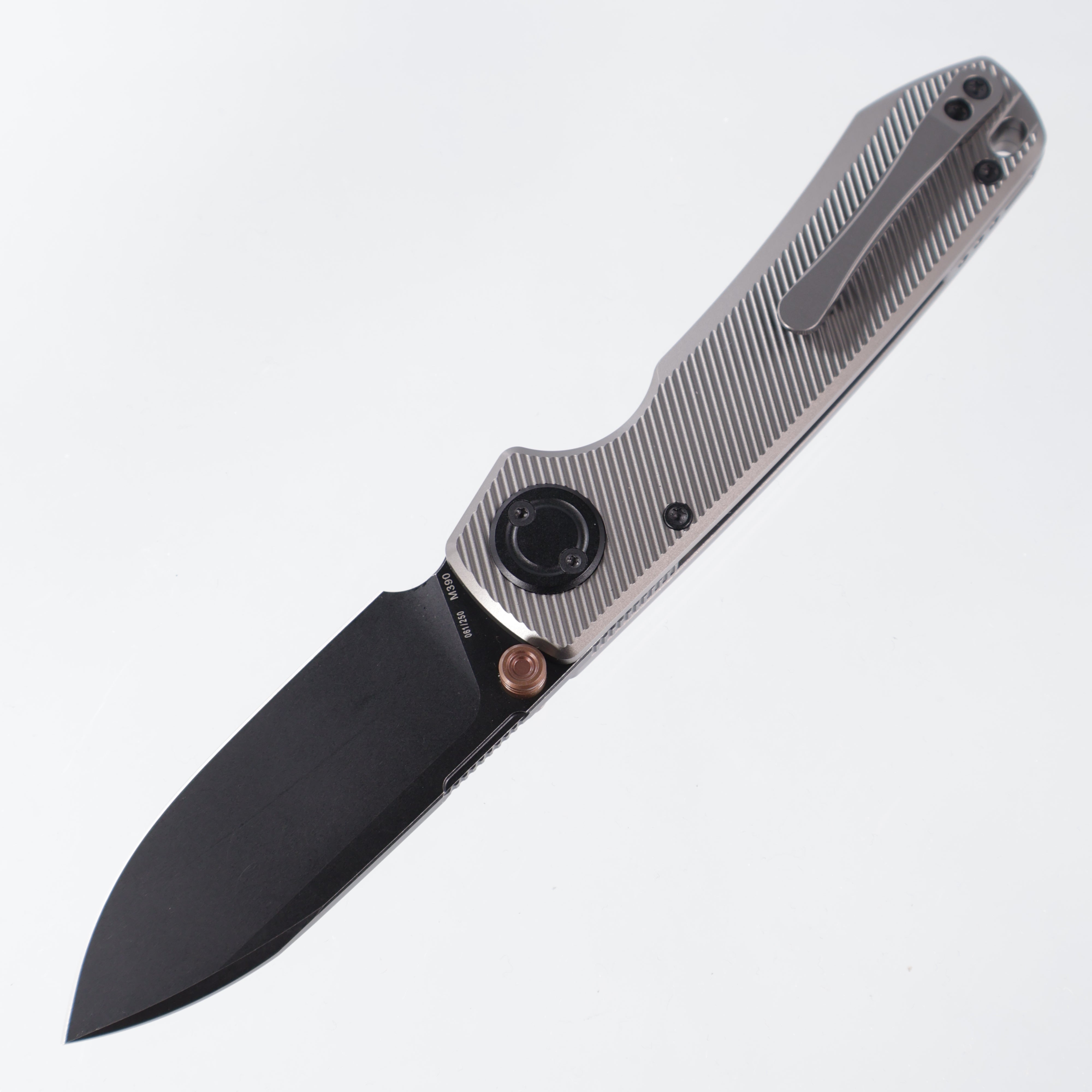 Vosteed Raccoon V -Dim Gray Titanium w/ Copper Dune accents - Black Stonewash M390 - A4004