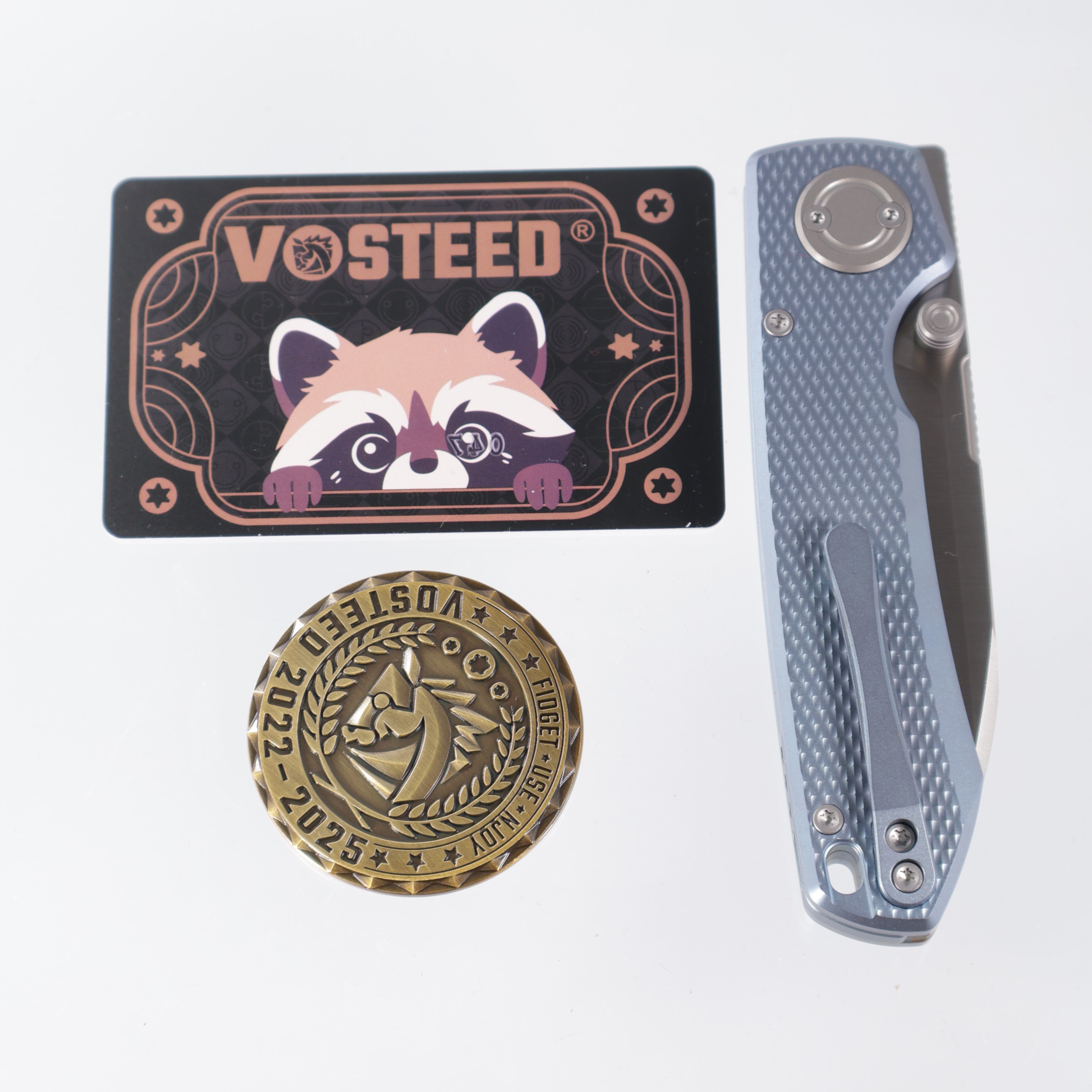 Vosteed Raccoon V - Blue Titanium - Satin M390 - A4002