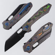 Vosteed RSKAOS - 80s Camo Carbon - Black Stonewash M390 - Blue Hardware - BR OP Exclusive - A0907