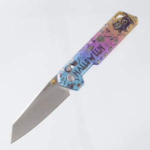 Vosteed Parallel Halloween Spooky Purr - Satin S35VN - Anodized Titanium Handle - A3517