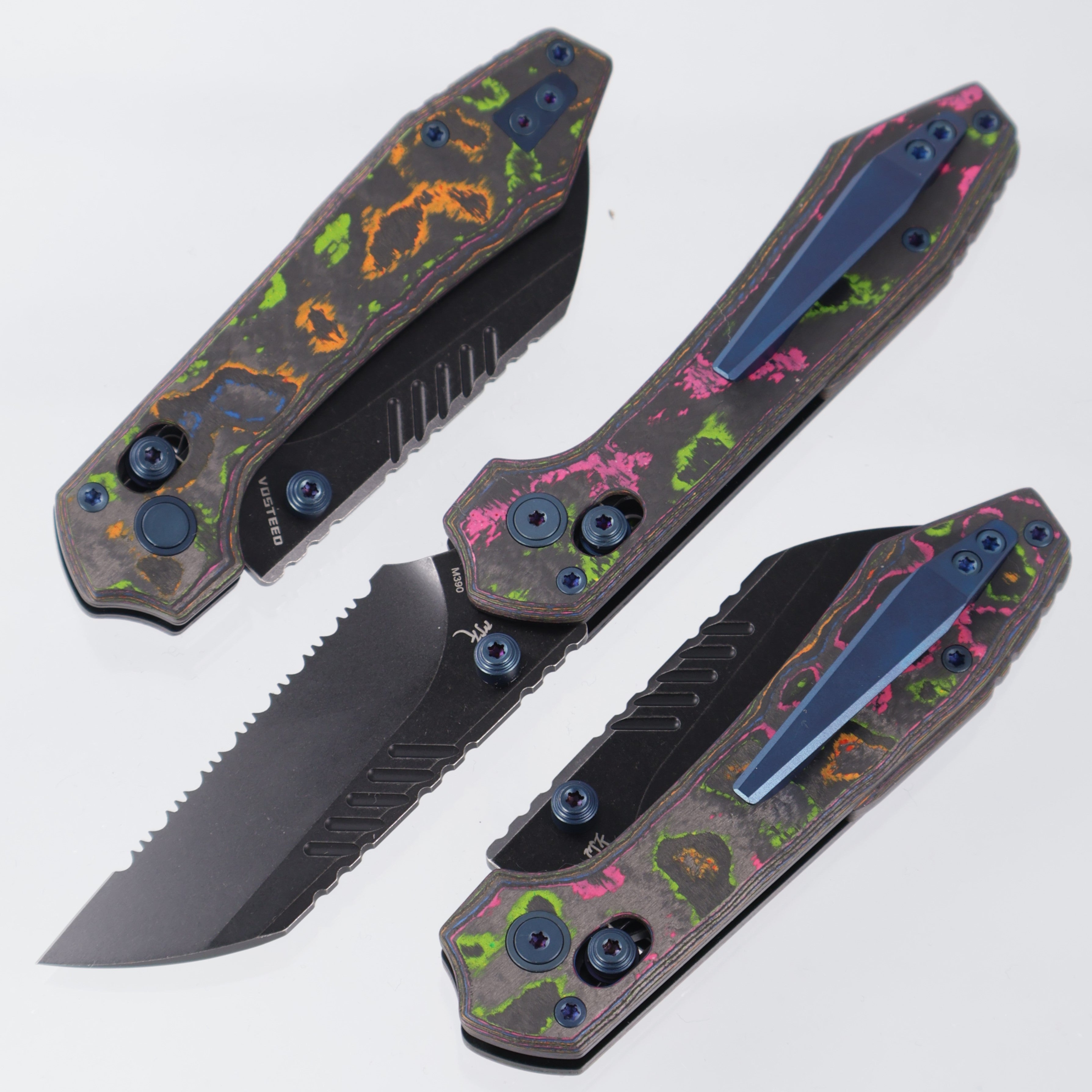 Vosteed Mini RSKAOS - 80s CamoCarbon - Serrated M390 Blackwash - BR-OP Exclusive - A4404