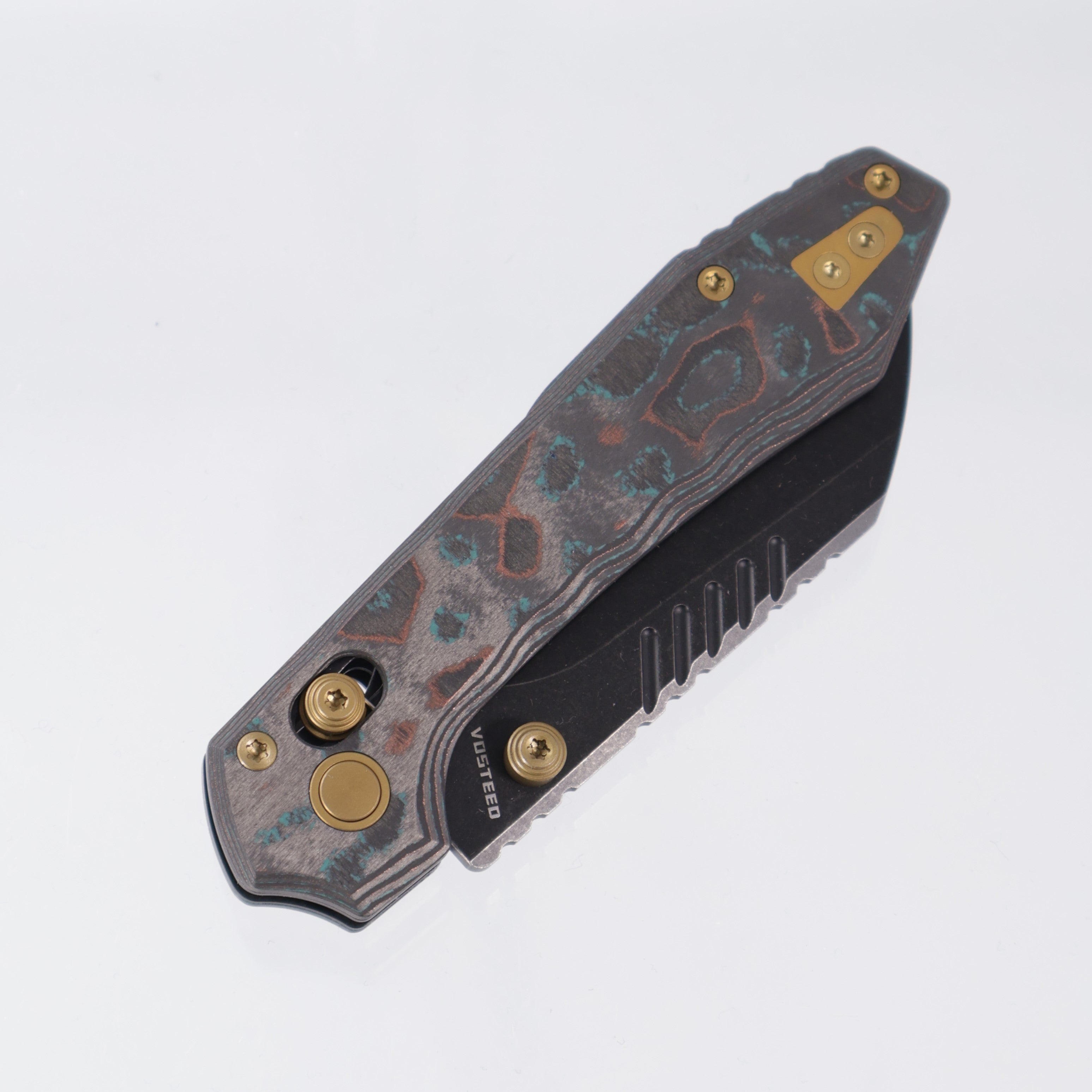 Vosteed Mini RSKAOS - Shipwreck CamoCarbon - Serrated M390 Blackwash - BR-OP Exclusive - A4406