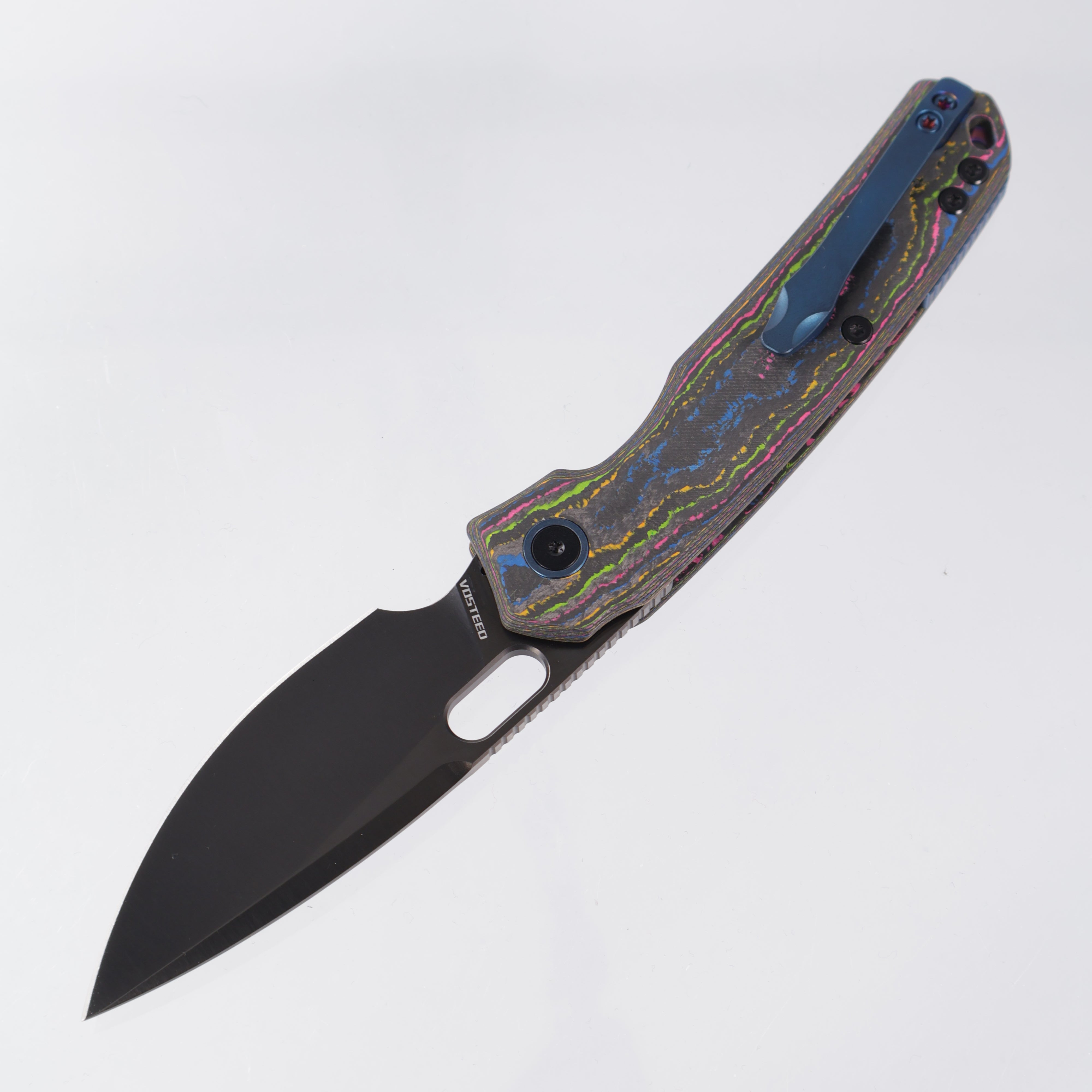 Vosteed Psyop - 80s CamoCarbon Handle - Satin DLC M390 - BR-OP Exclusive - A2231