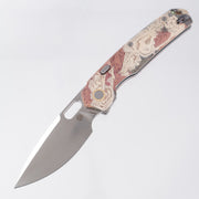 Vosteed Psyop - Red Current Canvas Rag Burl Micarta - Satin Elmax - A2234