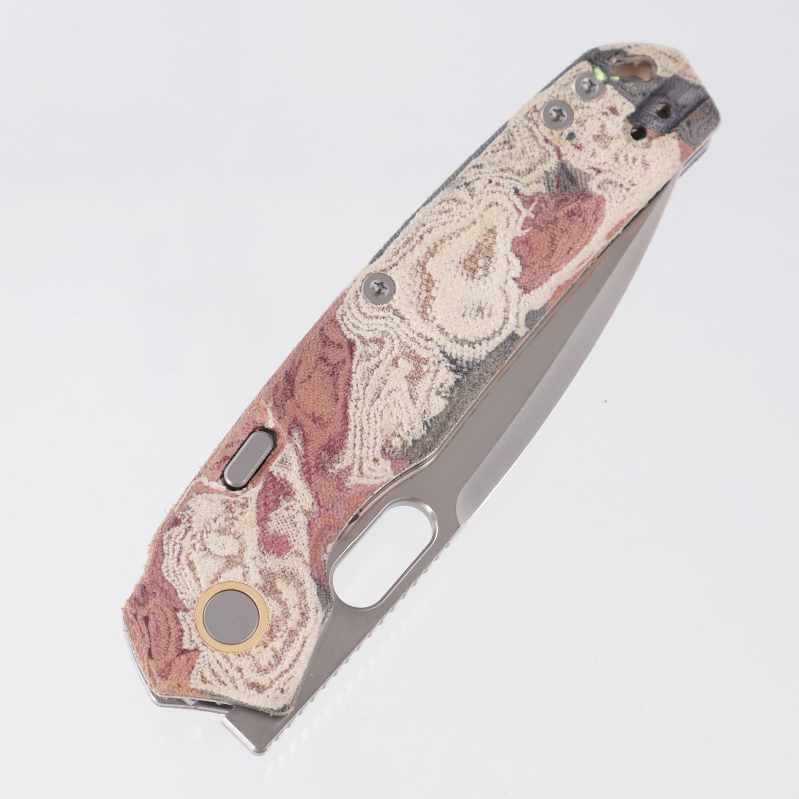Vosteed Psyop - Red Current Canvas Rag Burl Micarta - Satin Elmax - A2234