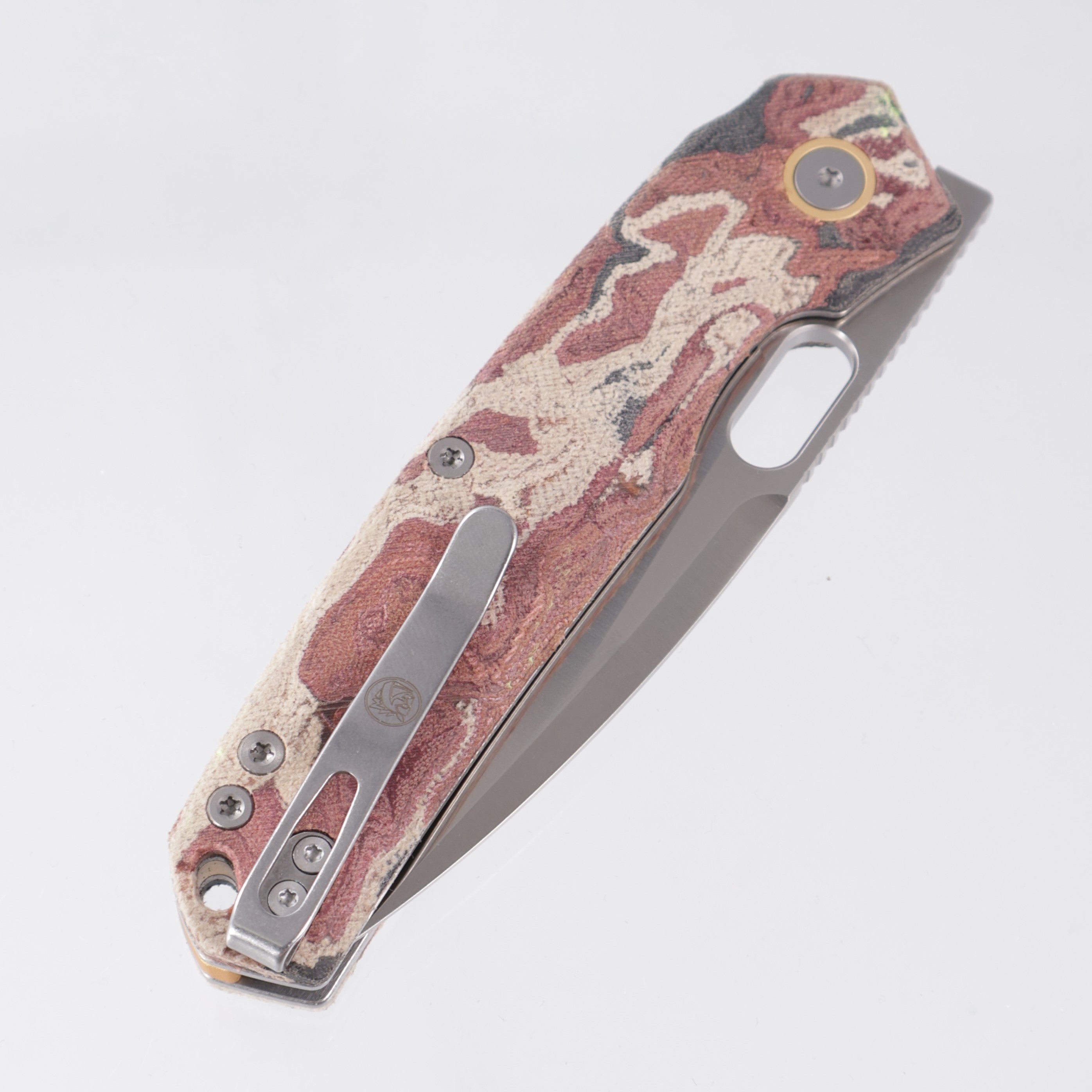 Vosteed Psyop - Red Current Canvas Rag Burl Micarta - Satin Elmax - A2234