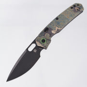 Vosteed Psyop - Blue Current Canvas Rag Burl Micarta - Black Stonewash Elmax - A2235