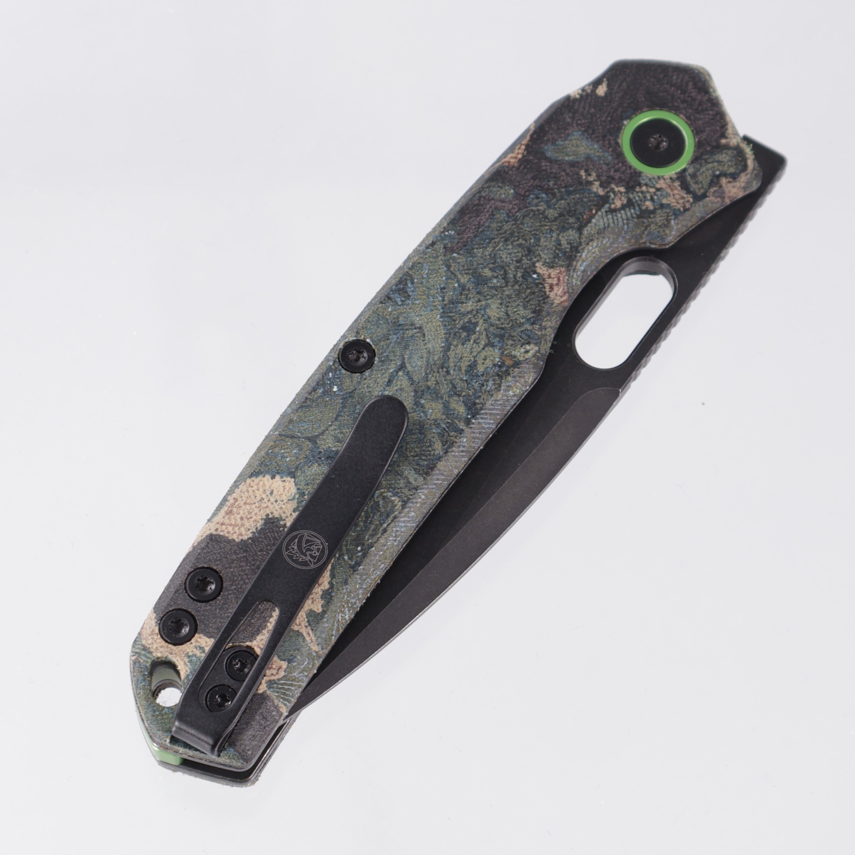 Vosteed Psyop - Blue Current Canvas Rag Burl Micarta - Black Stonewash Elmax - A2235