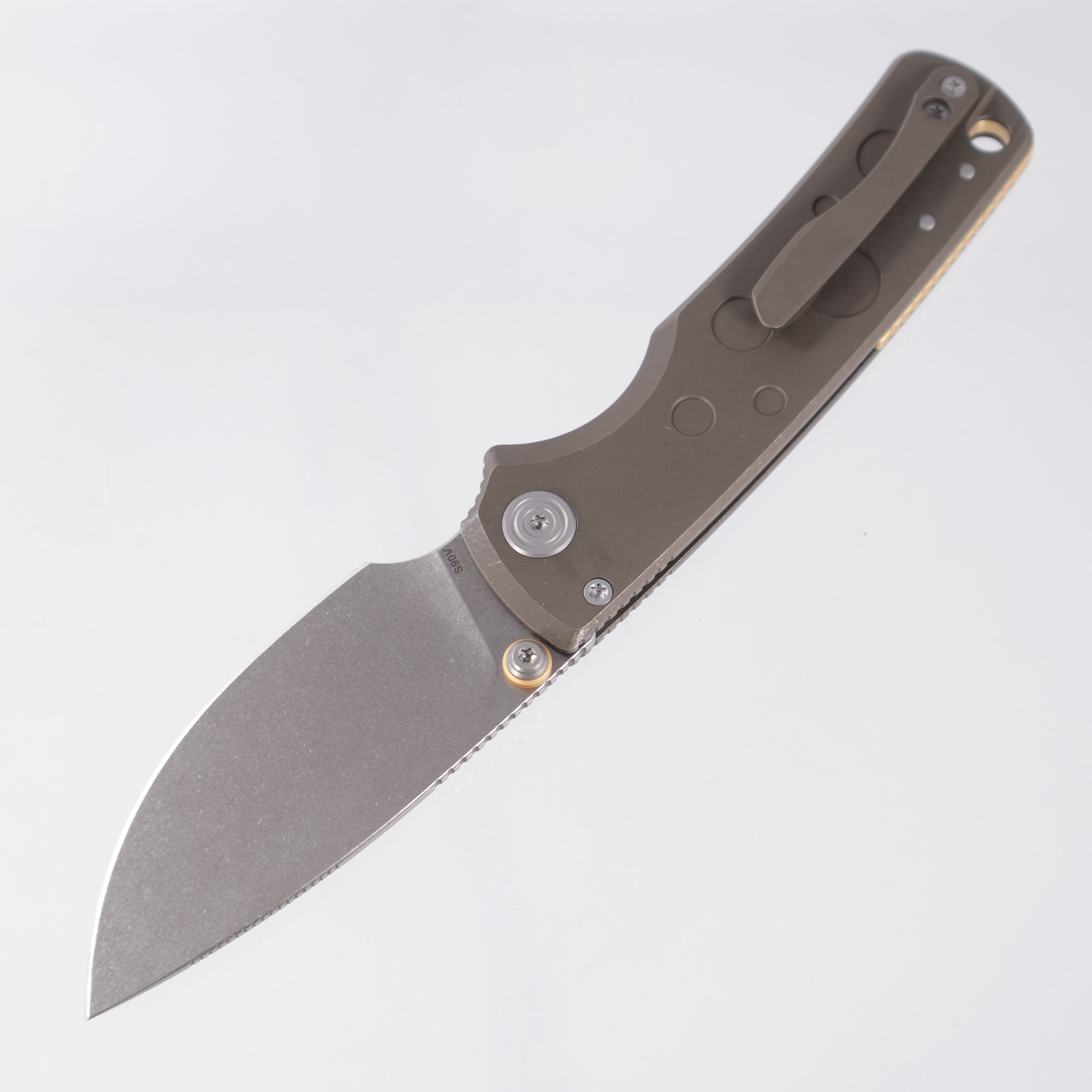 Vosteed Porcupine TiSlim - Antique Brasswash Titanium - Stonewash S90V - A4807