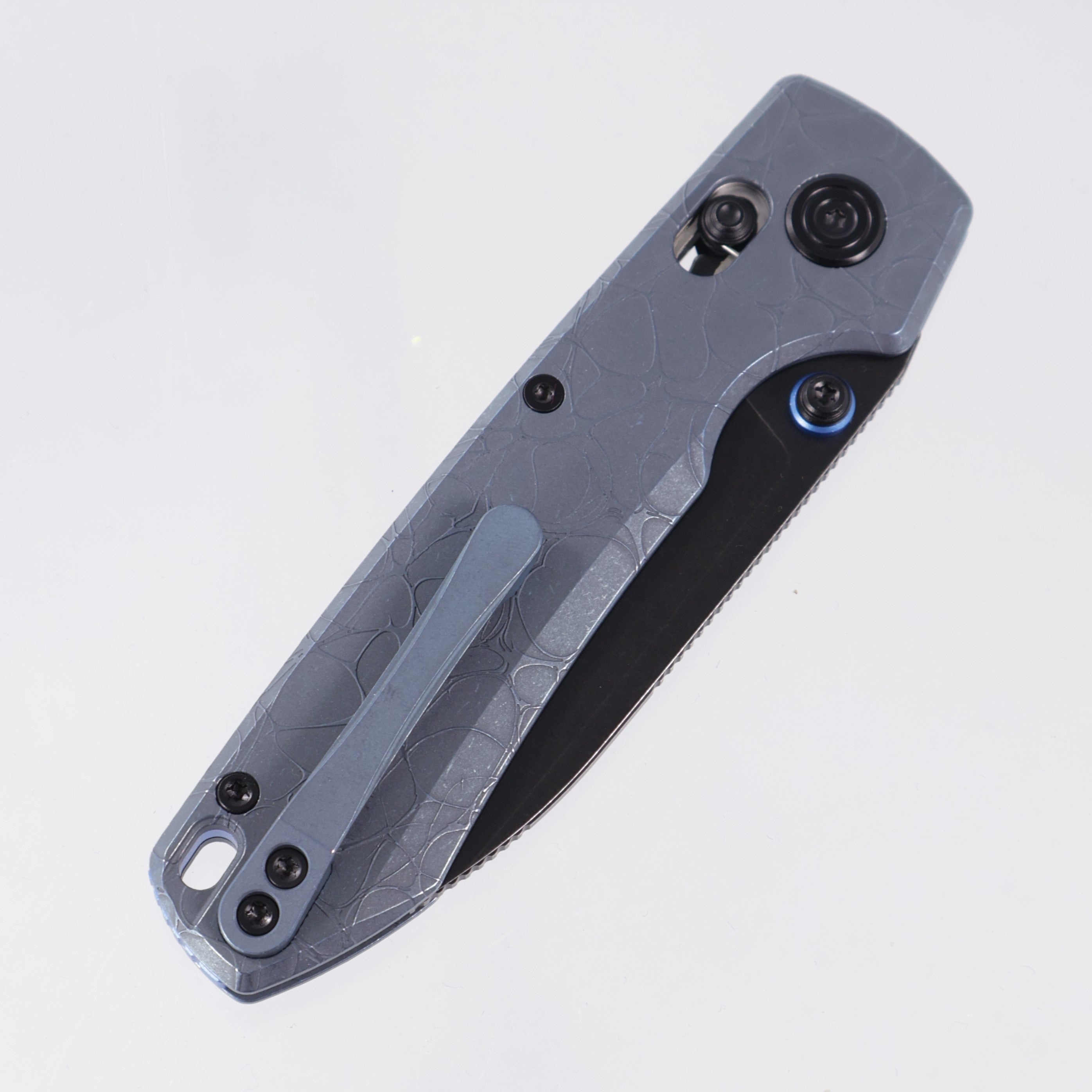 Vosteed Raccoon TiSlim - Blue Acid Wash Titanium - Black Stonewash S35VN - A4510