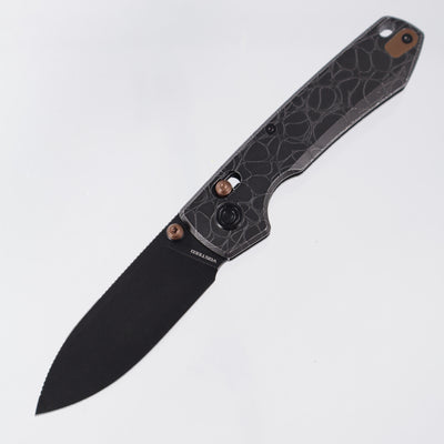 Vosteed Raccoon TiSlim - Black Acid Wash w/ Bronze Accents - Black Stonewash S35VN - A4509
