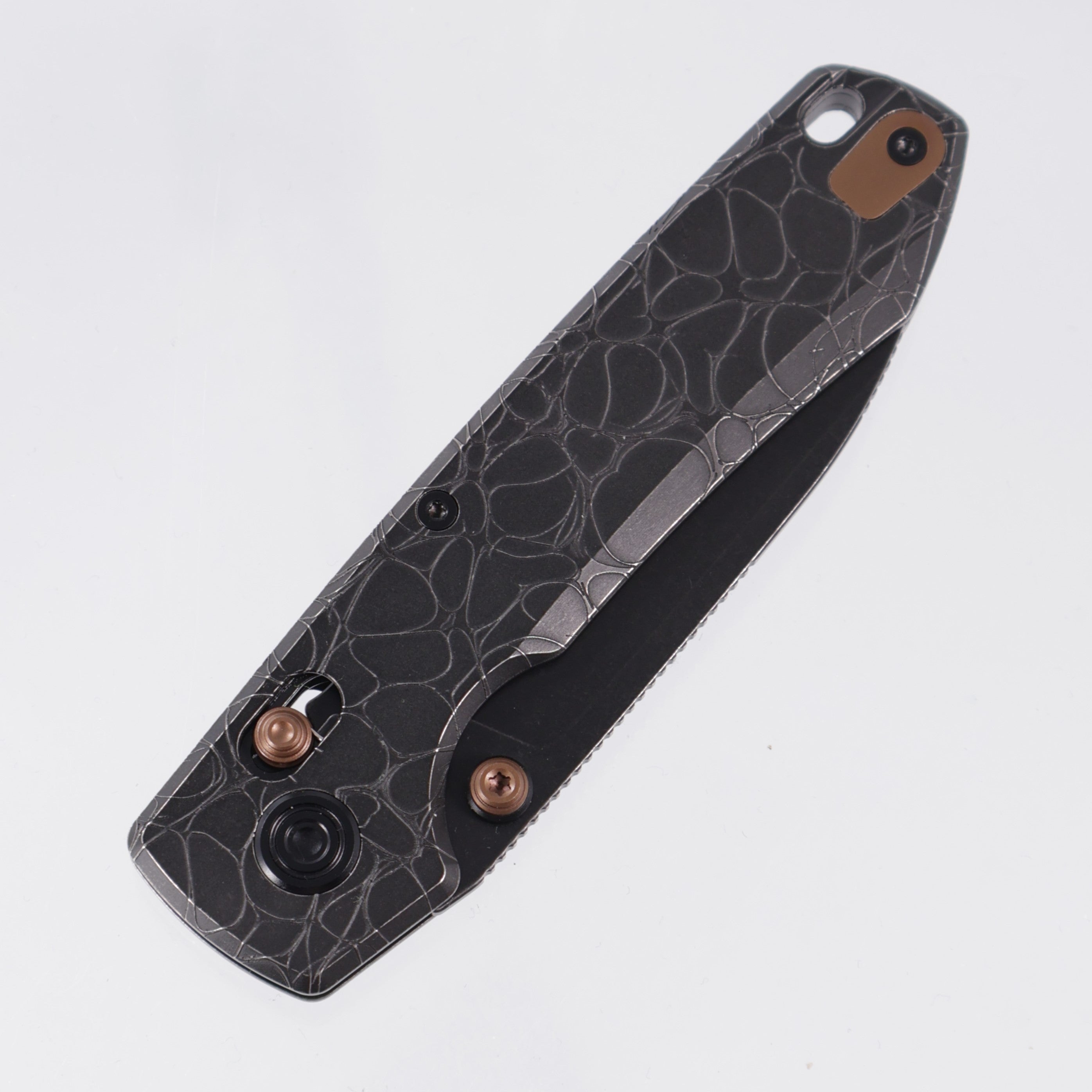 Vosteed Raccoon TiSlim - Black Acid Wash w/ Bronze Accents - Black Stonewash S35VN - A4509