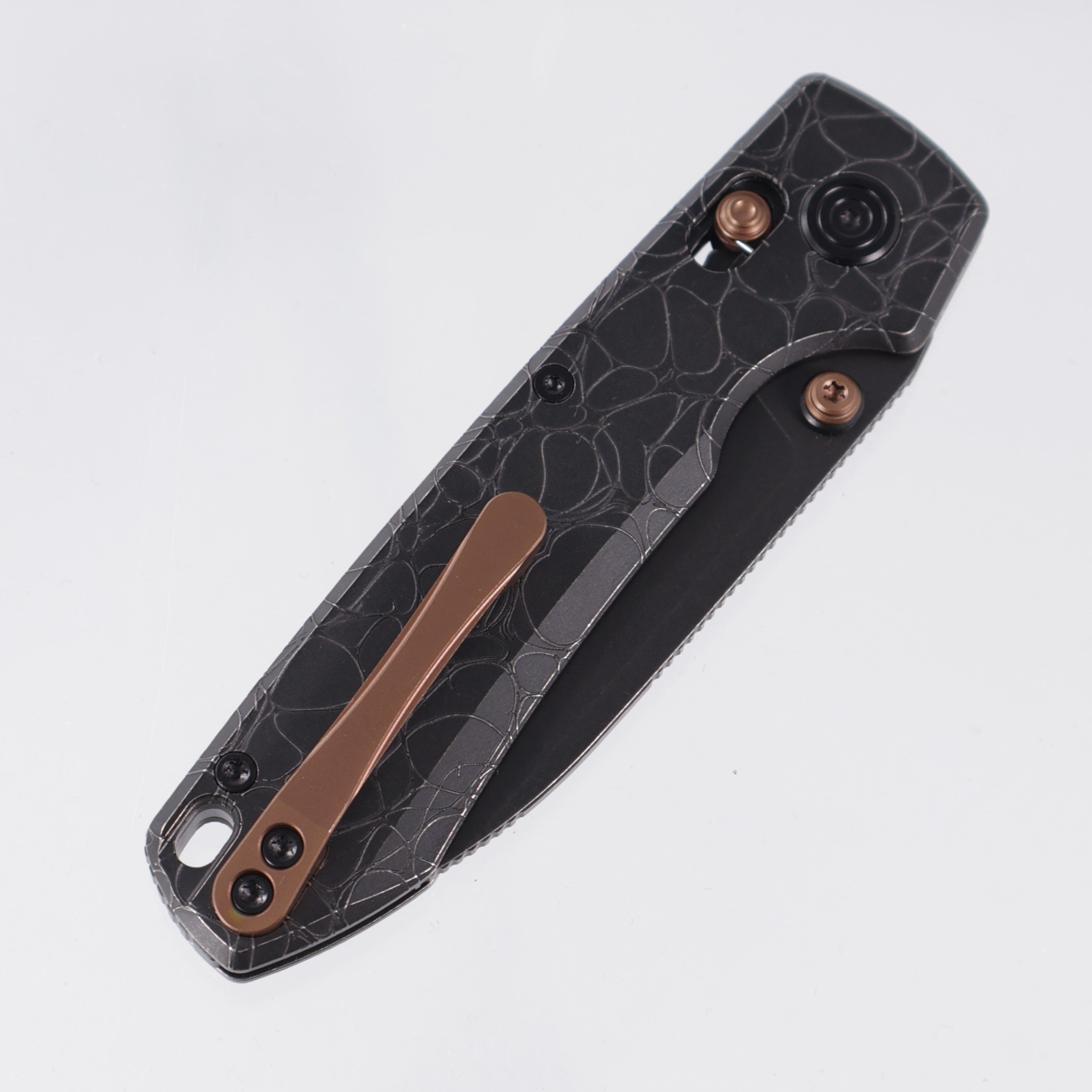 Vosteed Raccoon TiSlim - Black Acid Wash w/ Bronze Accents - Black Stonewash S35VN - A4509