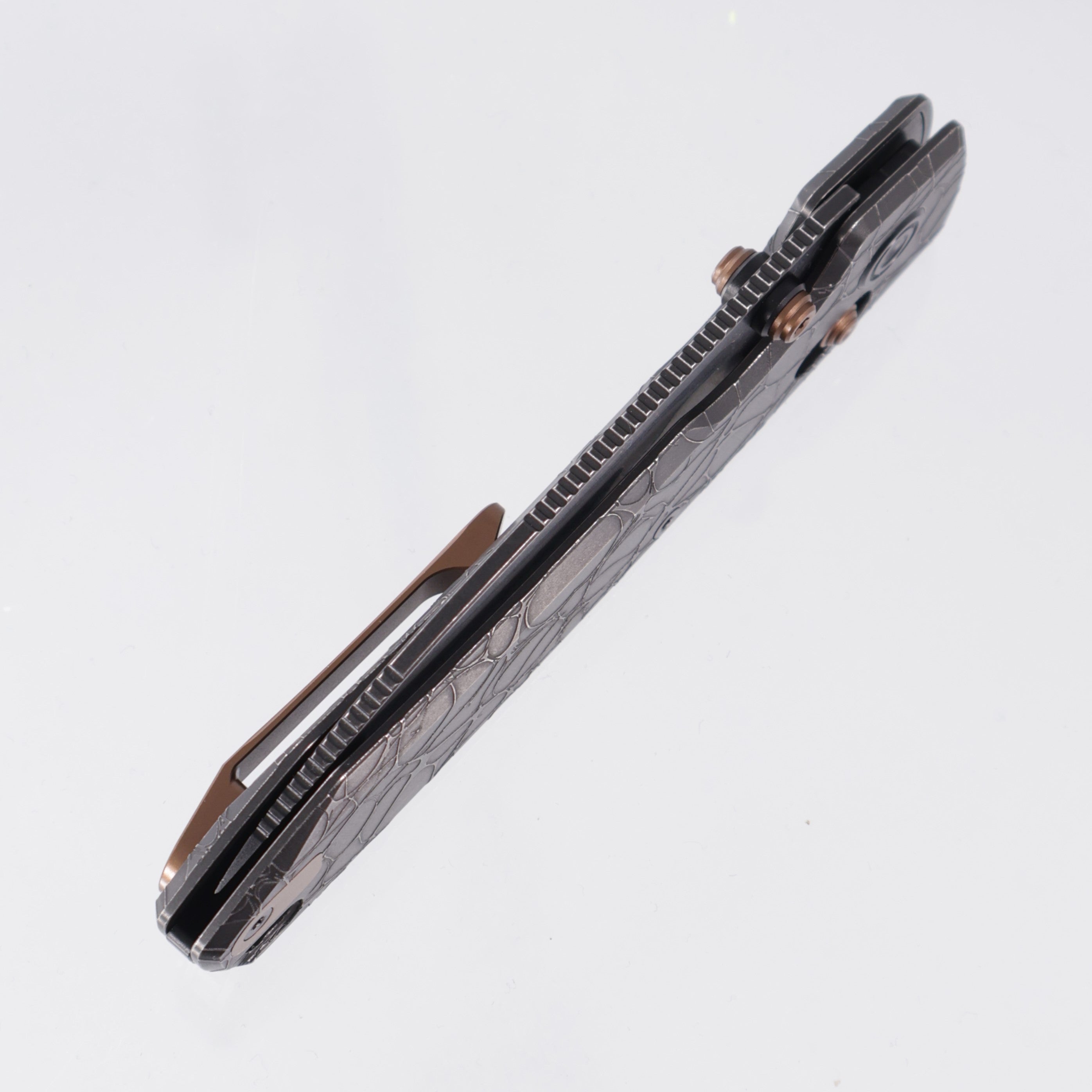 Vosteed Raccoon TiSlim - Black Acid Wash w/ Bronze Accents - Black Stonewash S35VN - A4509