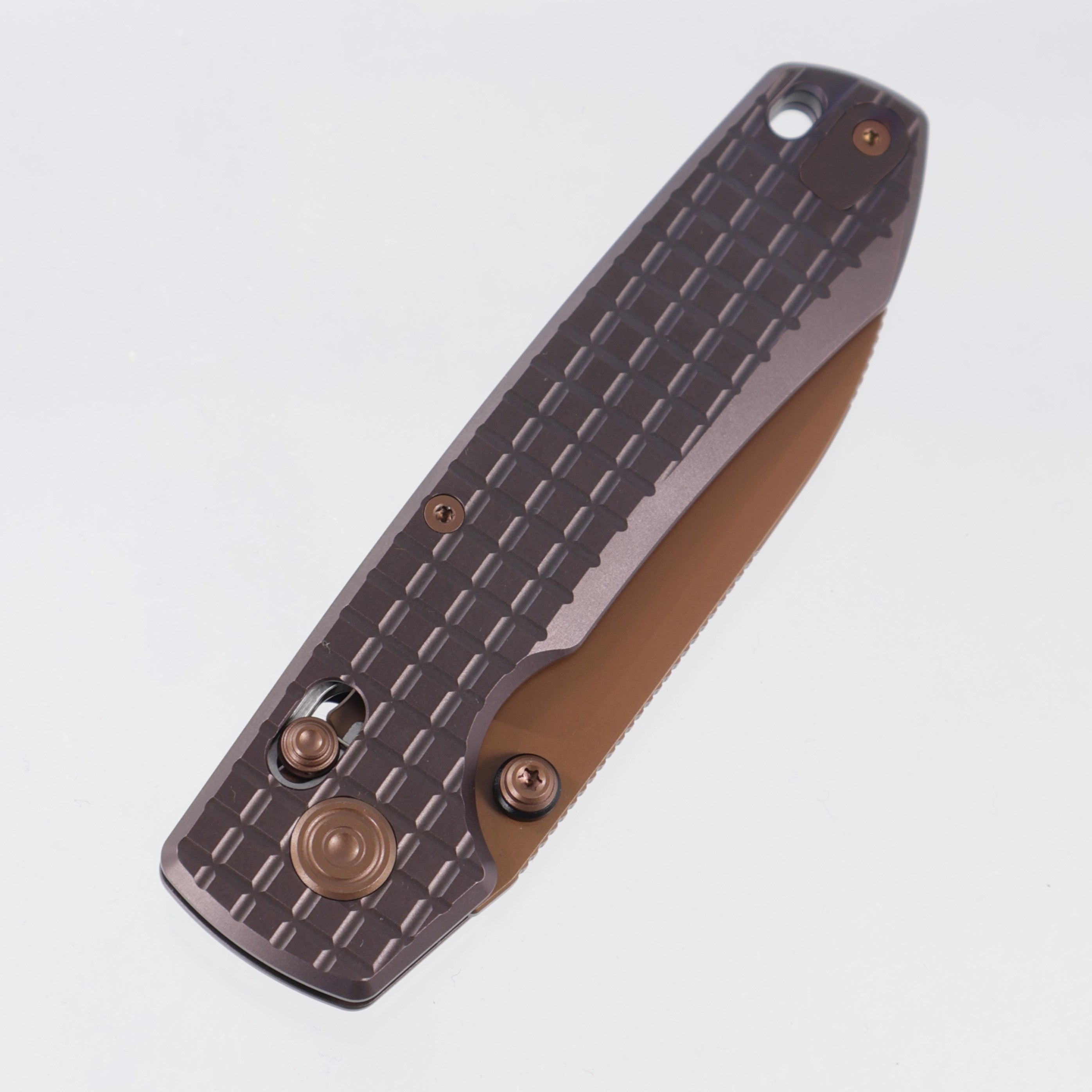 Vosteed Raccoon TiSlim - Dark Reddish Purple Frag Titanium - Copper Dunes S35VN - A4514