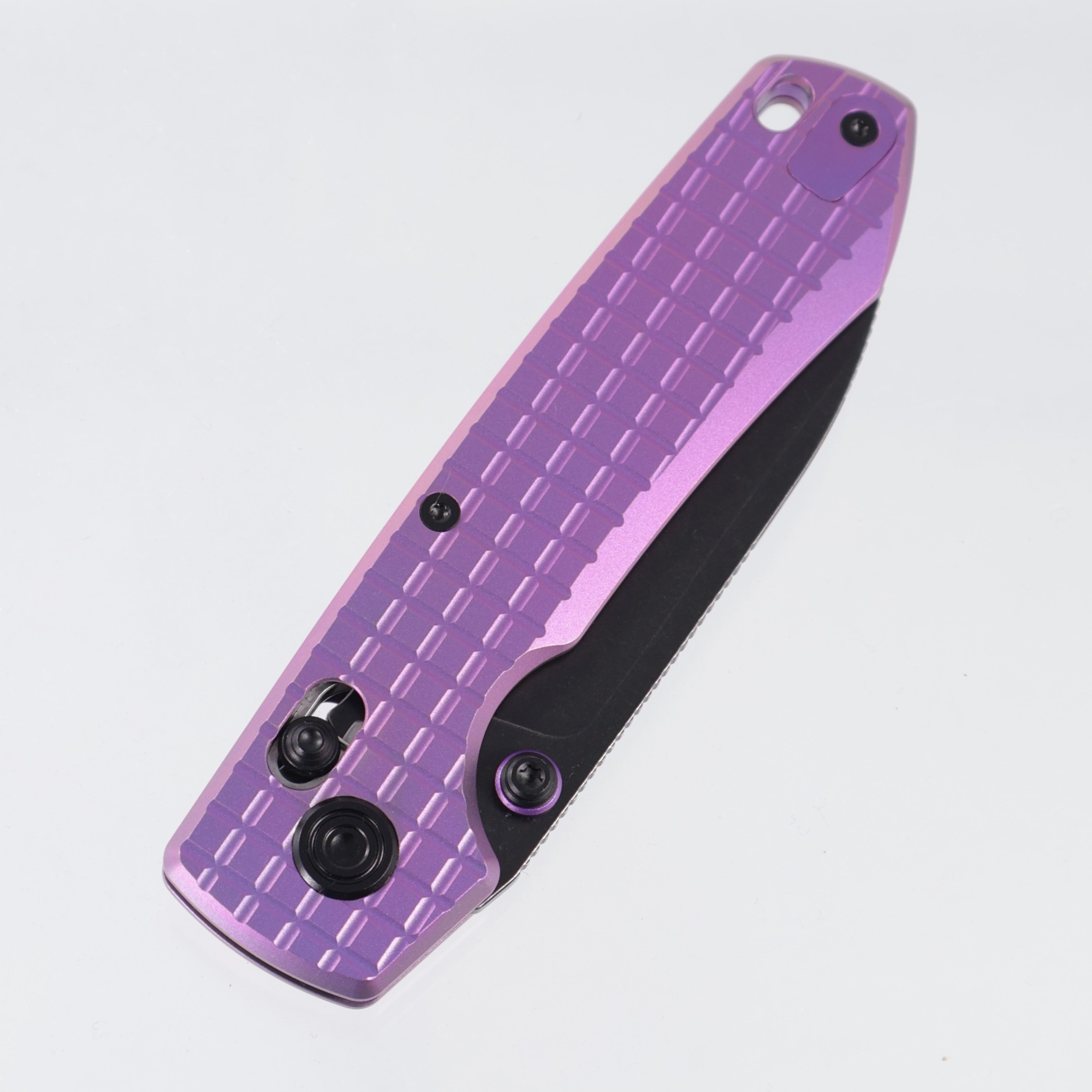 Vosteed Raccoon TiSlim - Purple Frag Pattern Titanium - Black Stonewash S35VN - A4515