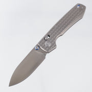 Vosteed Raccoon TiSlim - Plain Frag Titanium w/ Blue Accents - Satin S35VN - A4513