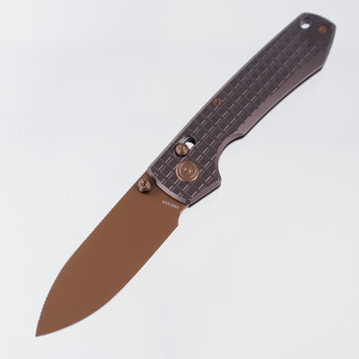 Vosteed Raccoon TiSlim - Dark Reddish Purple Frag Titanium - Copper Dunes S35VN - A4514