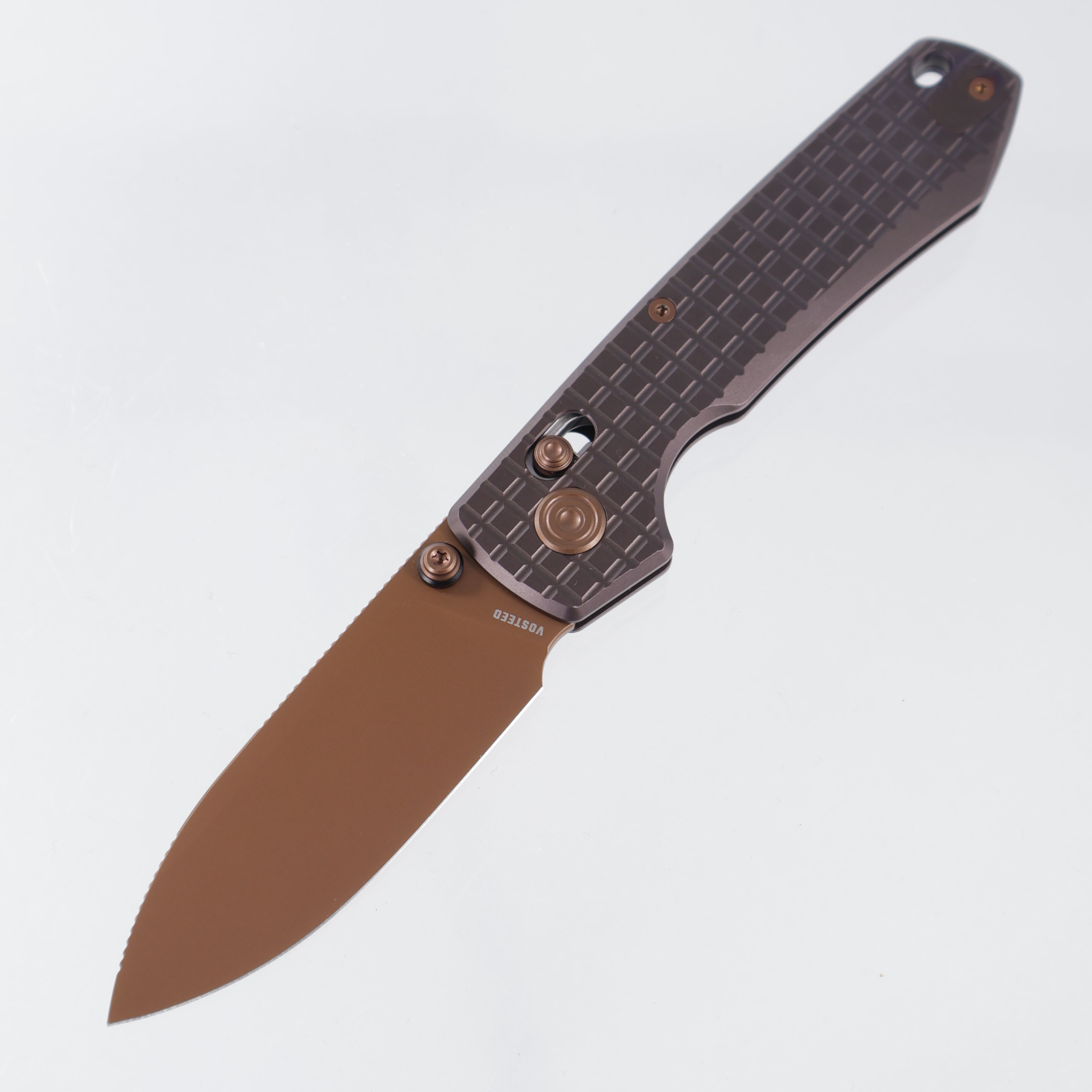 Vosteed Raccoon TiSlim - Dark Reddish Purple Frag Titanium - Copper Dunes S35VN - A4514