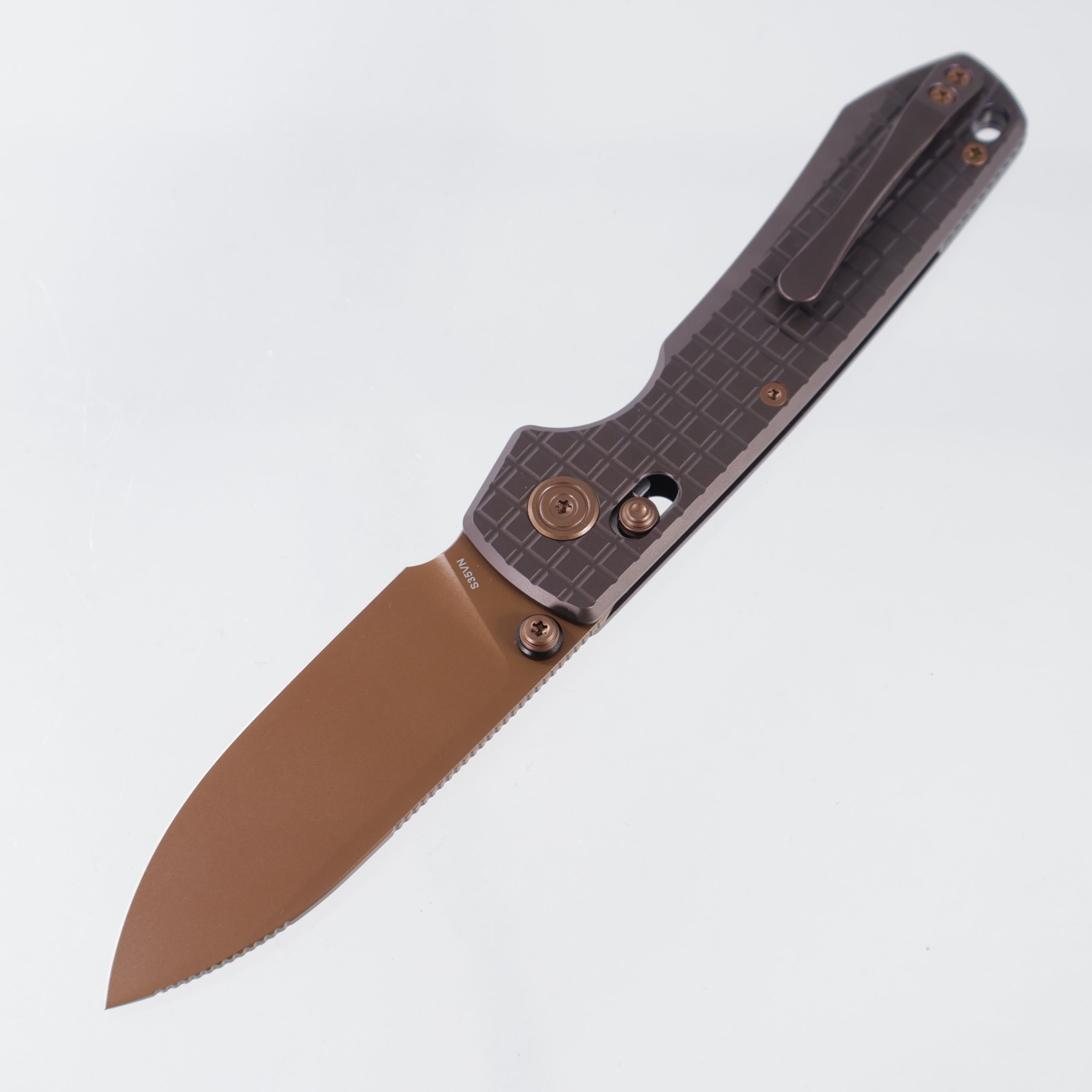 Vosteed Raccoon TiSlim - Dark Reddish Purple Frag Titanium - Copper Dunes S35VN - A4514