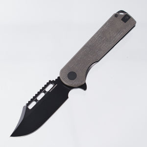 Voyage Bladeworks Avius - Clip Point 14c28n PVD - Micarta & Titanium Framelock
