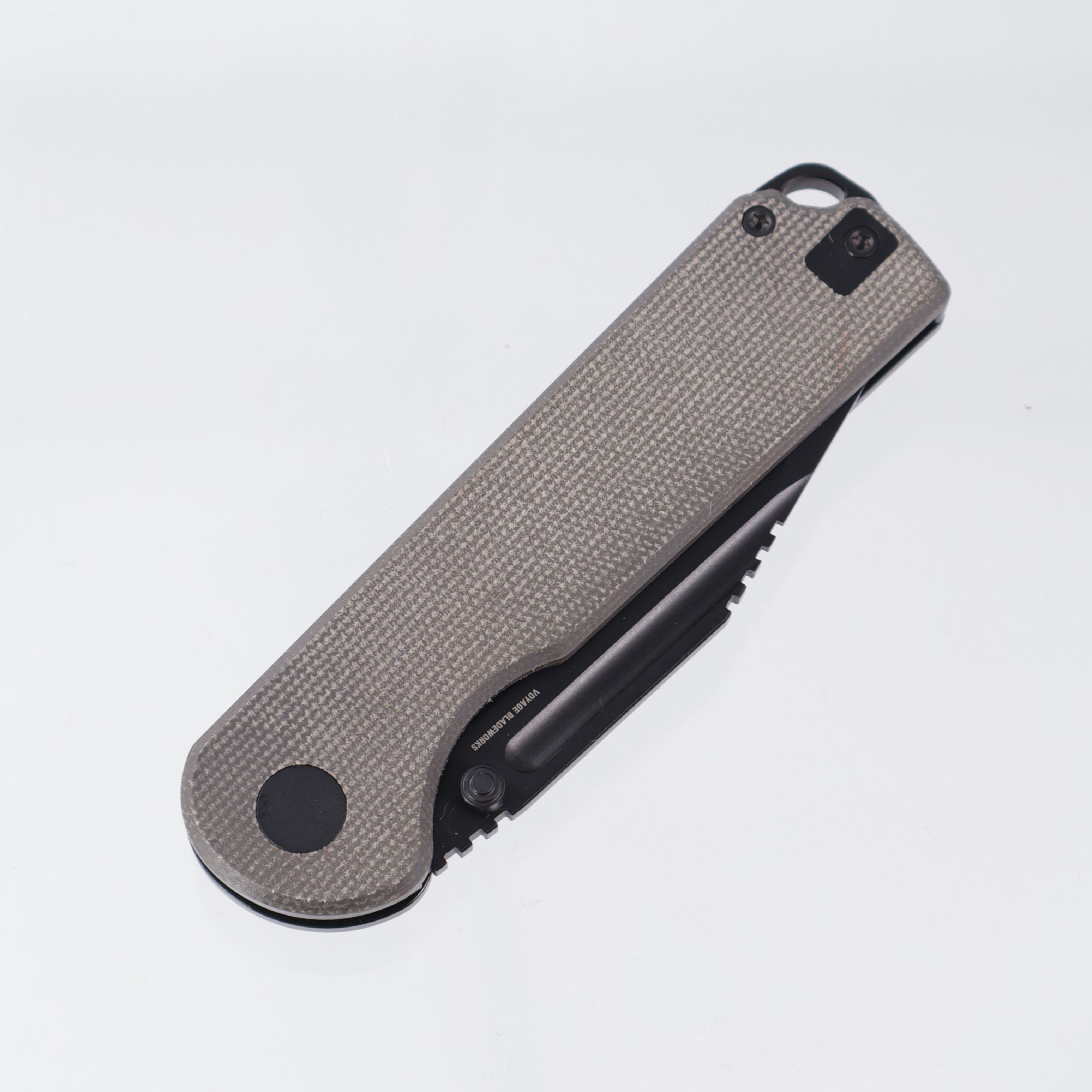 Voyage Bladeworks Avius - Drop Point 14c28n PVD - Micarta & Titanium Framelock