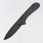 WE Knife Elementum Frame Lock - Black Stonewash Topography Milled Titanium - Black Stonewash Magnacut - WE18062XA-1