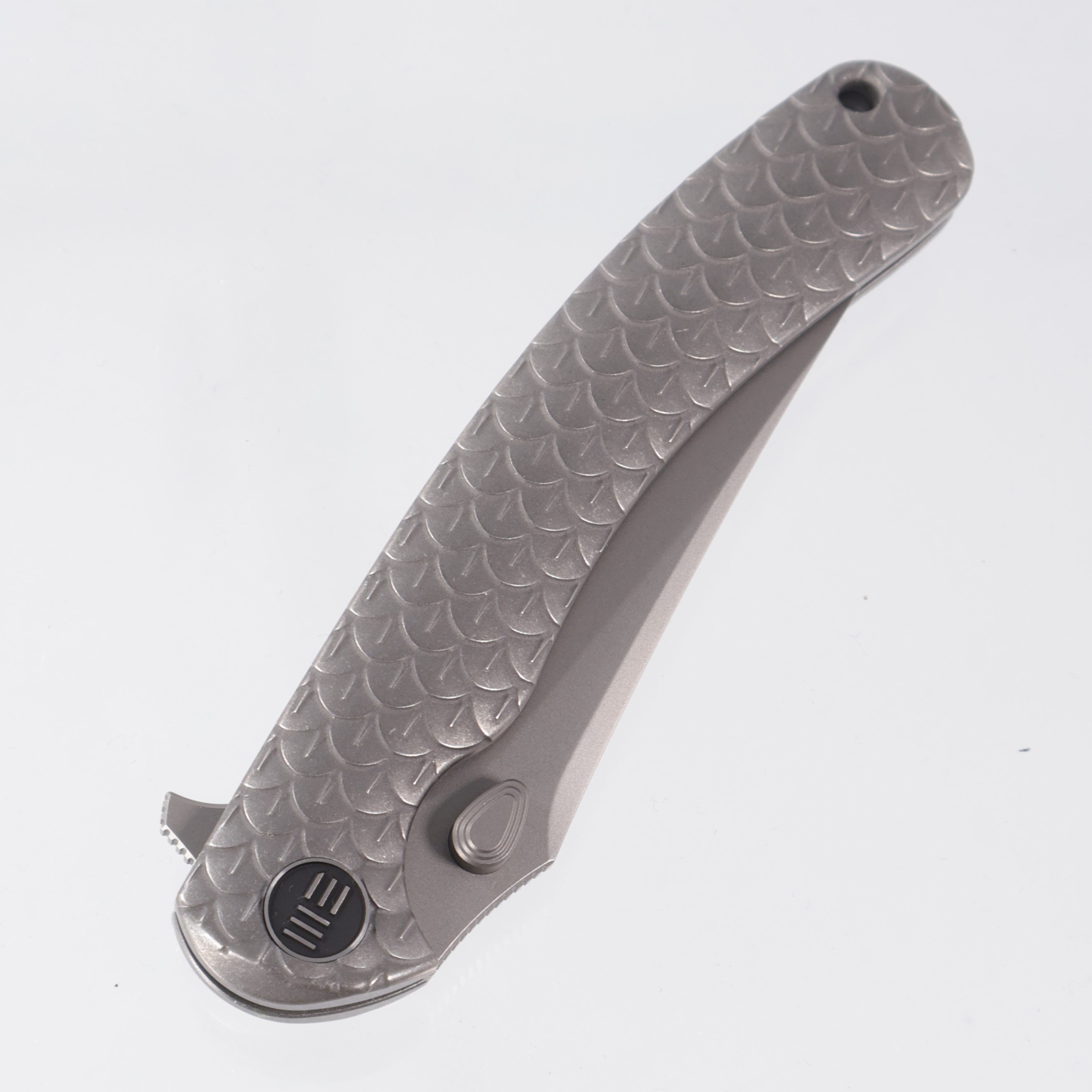 WE Knife Dracarys Limited Edition - Stonewash Gray Titanium Handle - Stonewash M390 - WE25061B-1