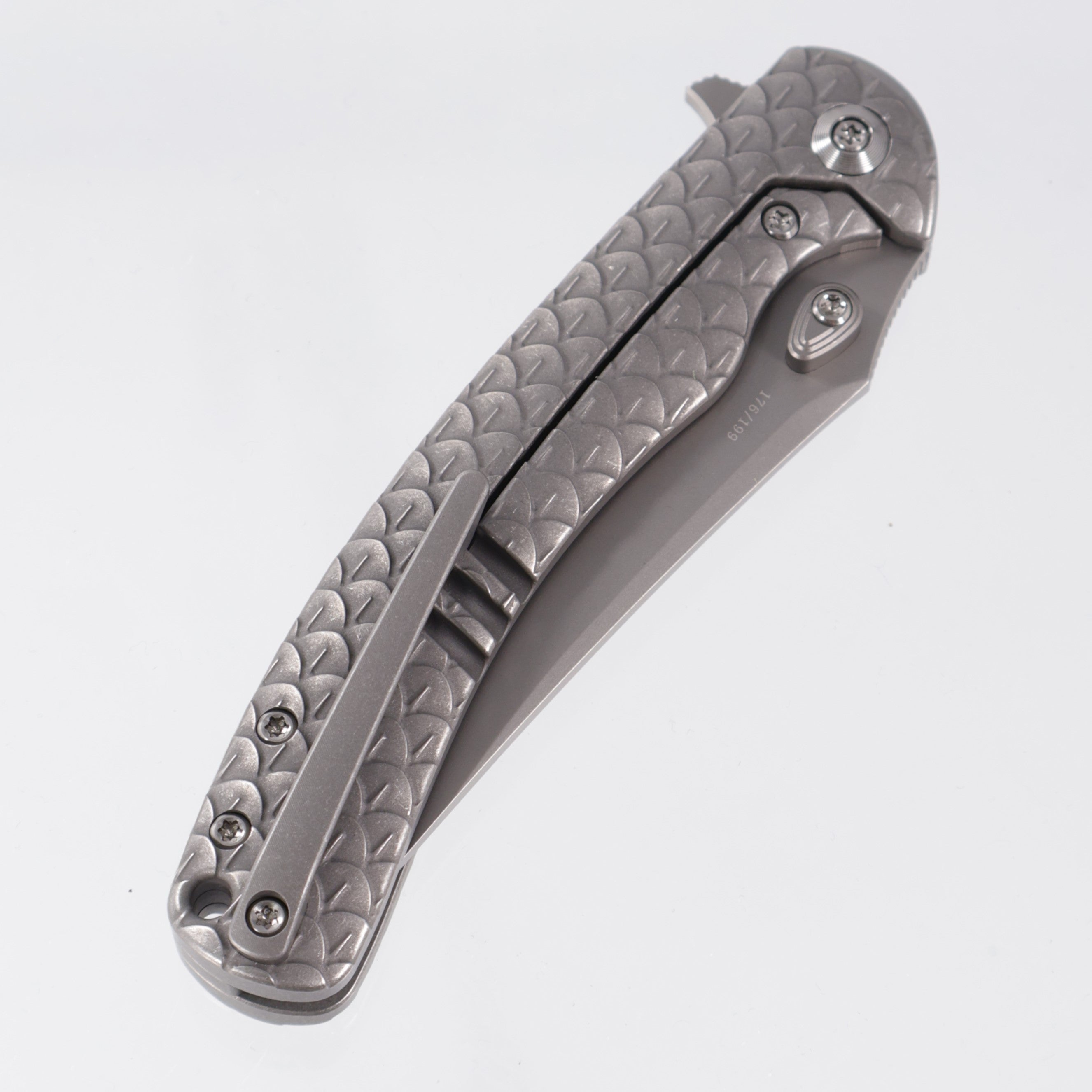 WE Knife Dracarys Limited Edition - Stonewash Gray Titanium Handle - Stonewash M390 - WE25061B-1