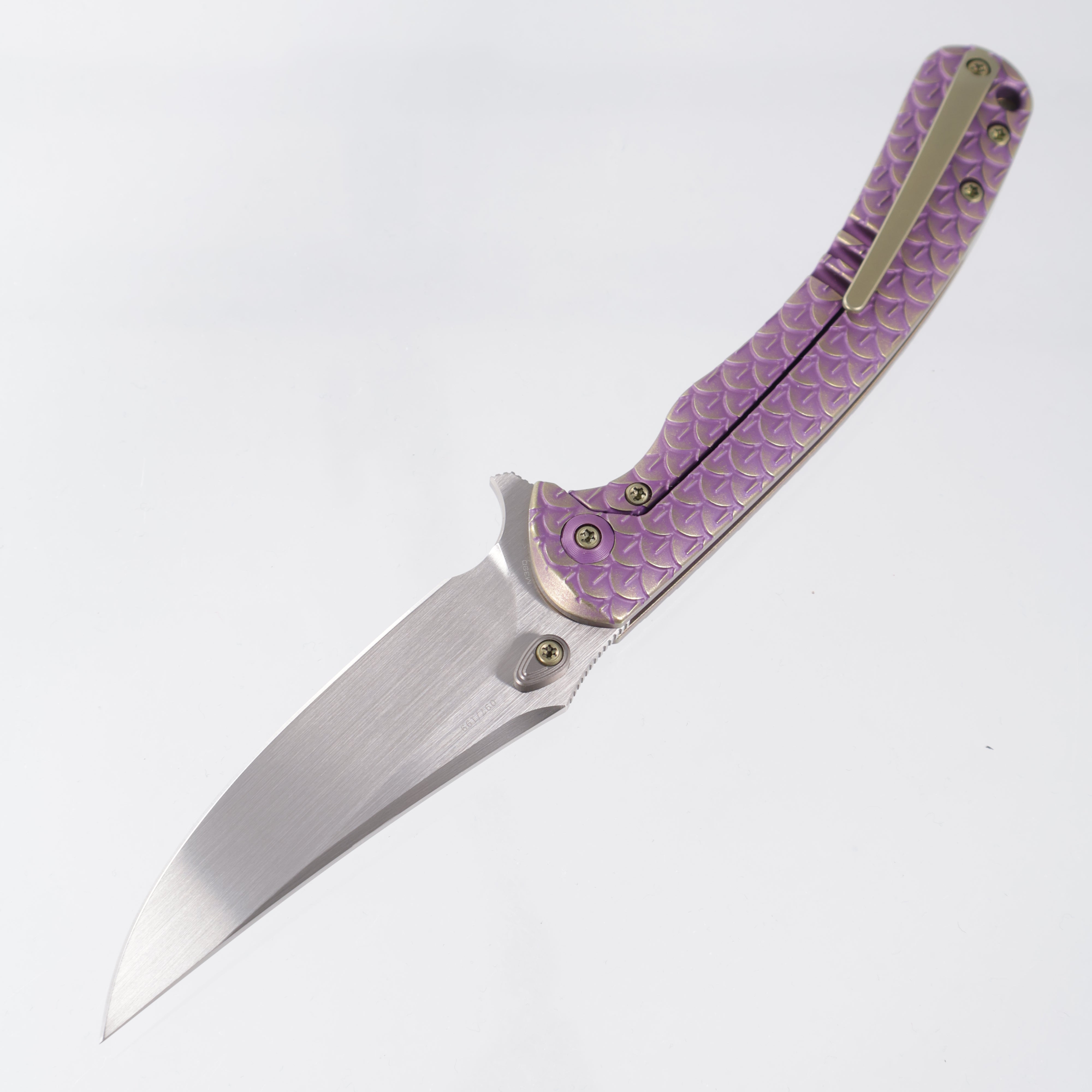 WE Knife Dracarys Limited Edition - Purple & Gold Titanium Handle - Hand Rubbed Satin M390 - WE25061B-2