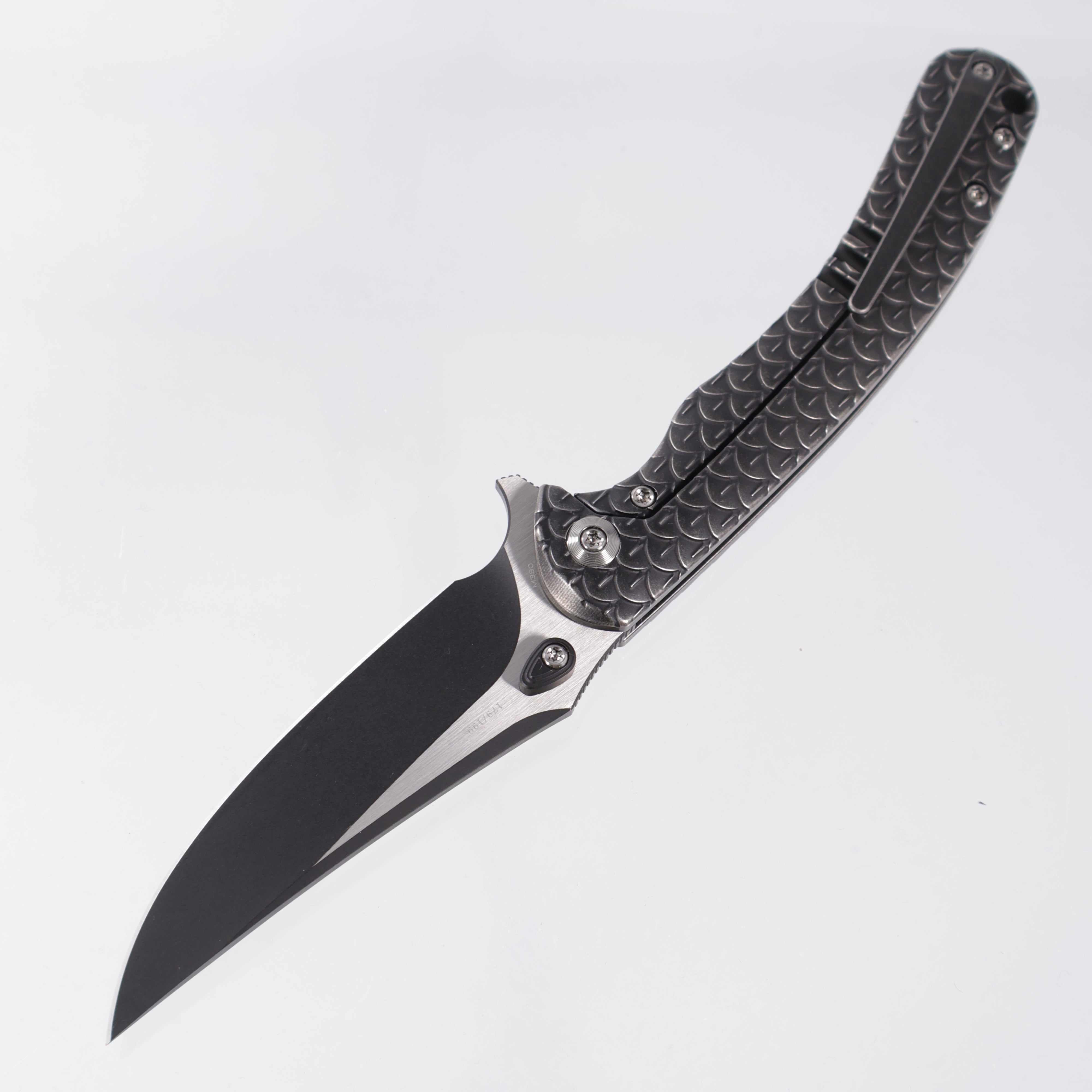 WE Knife Dracarys Limited Edition - Black Titanium Handle - 2-Tone Black Stonewash M390 - WE25061B-5