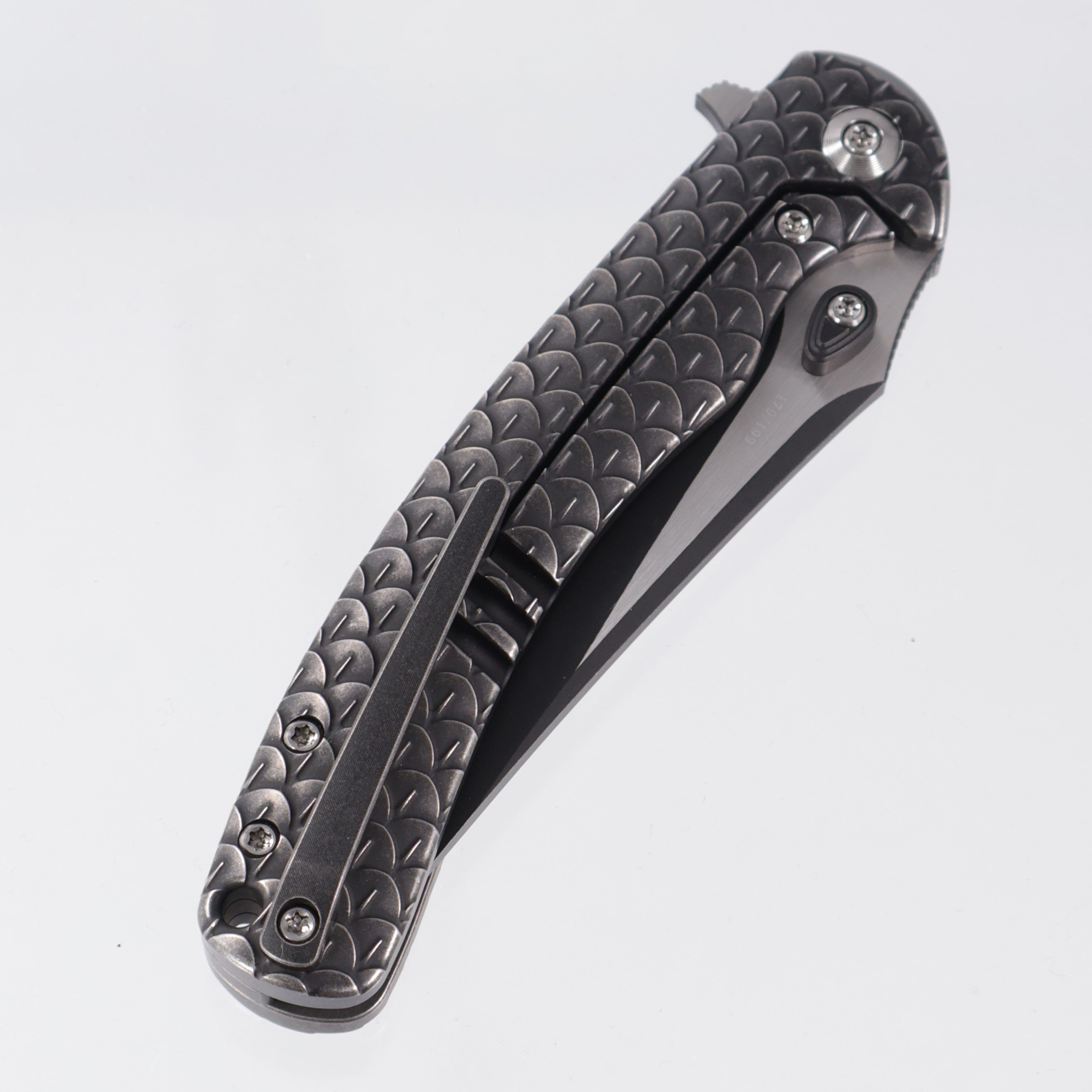 WE Knife Dracarys Limited Edition - Black Titanium Handle - 2-Tone Black Stonewash M390 - WE25061B-5