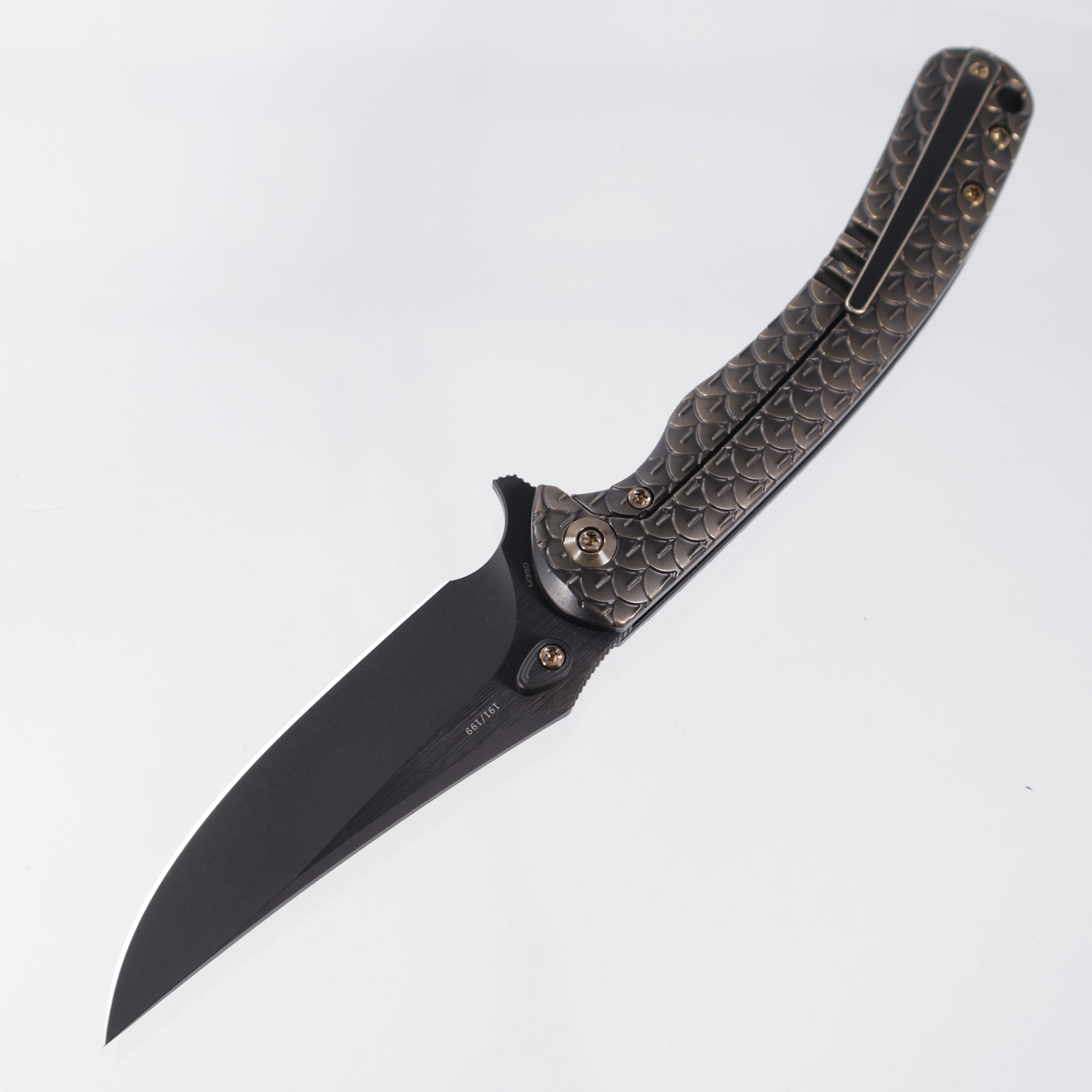 WE Knife Dracarys Limited Edition - Bronze & Black Titanium Handle - Black Stonewash M390 w/ Satin Bevels- WE25061B-4