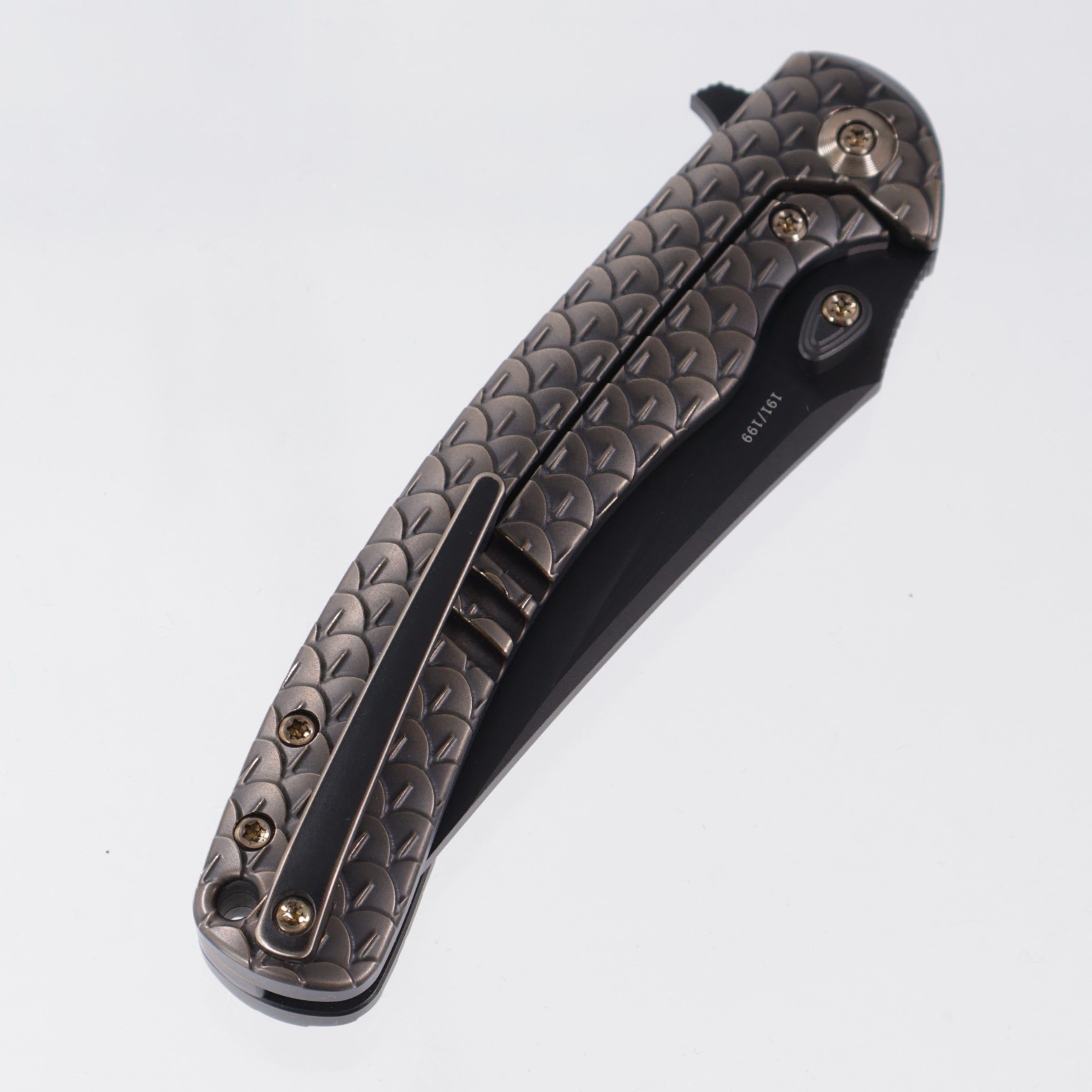 WE Knife Dracarys Limited Edition - Bronze & Black Titanium Handle - Black Stonewash M390 w/ Satin Bevels- WE25061B-4