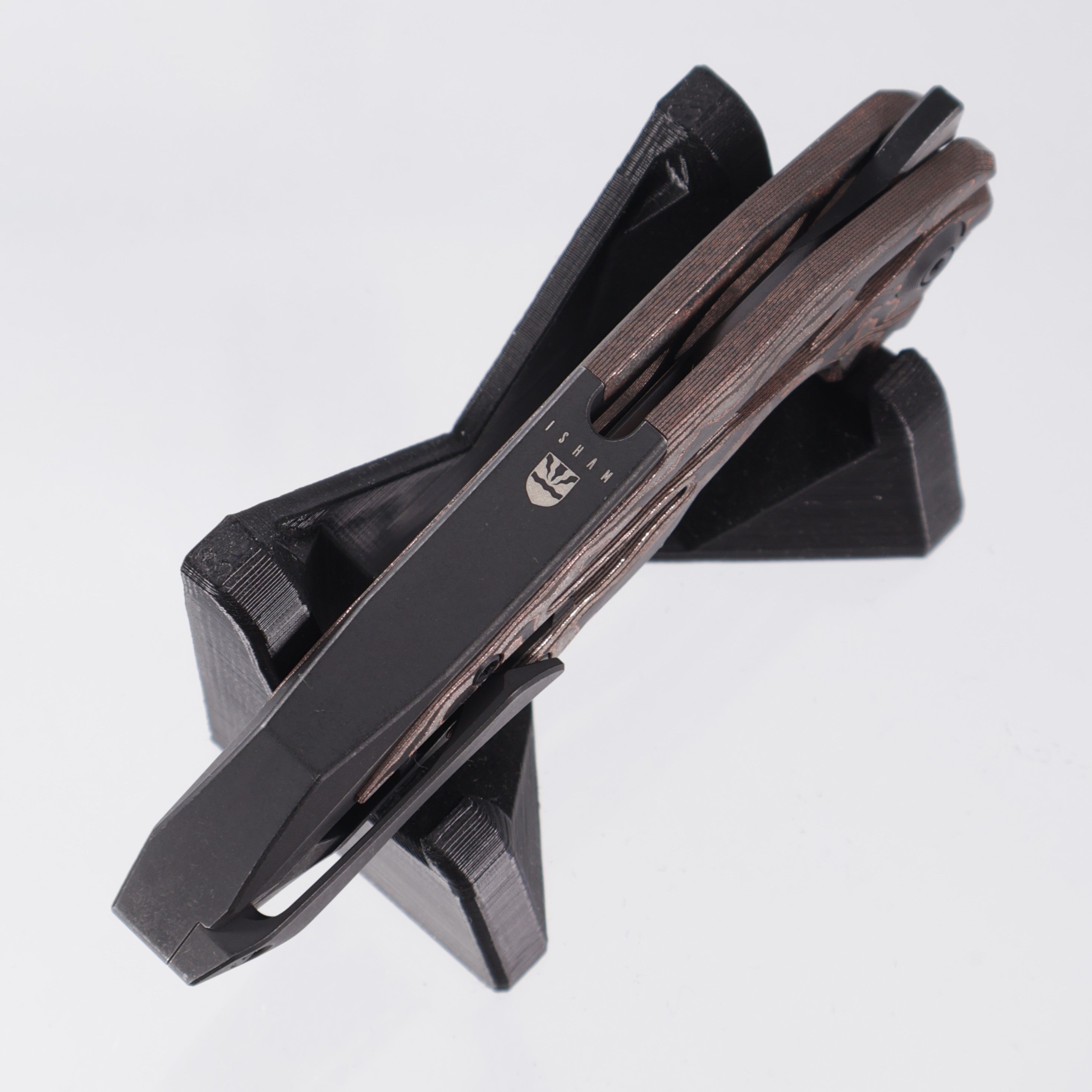 WE Knife Arrakis Integral - Black Stonewash Titanium Frame w/ Copperfoil Carbon Fiber Inlays - 2-Tone Black Stonewash/Satin Vanax Blade - 906CF-E