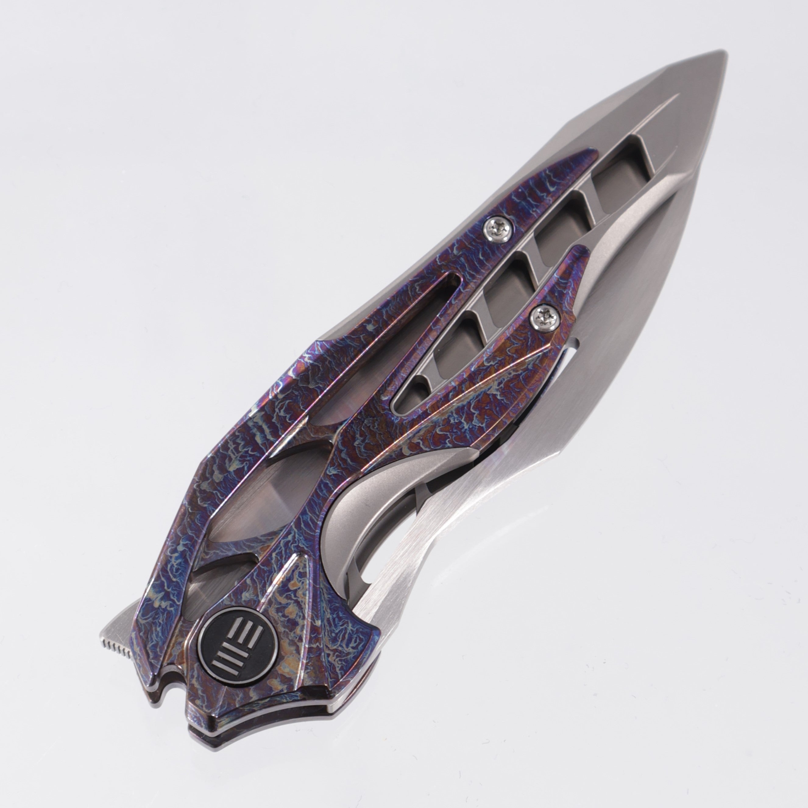 WE Knife Arrakis Integral - Stonewash Titanium Frame w/ Flamed Titanium Inlays - Hand Rubbed Satin Vanax Blade - 906K