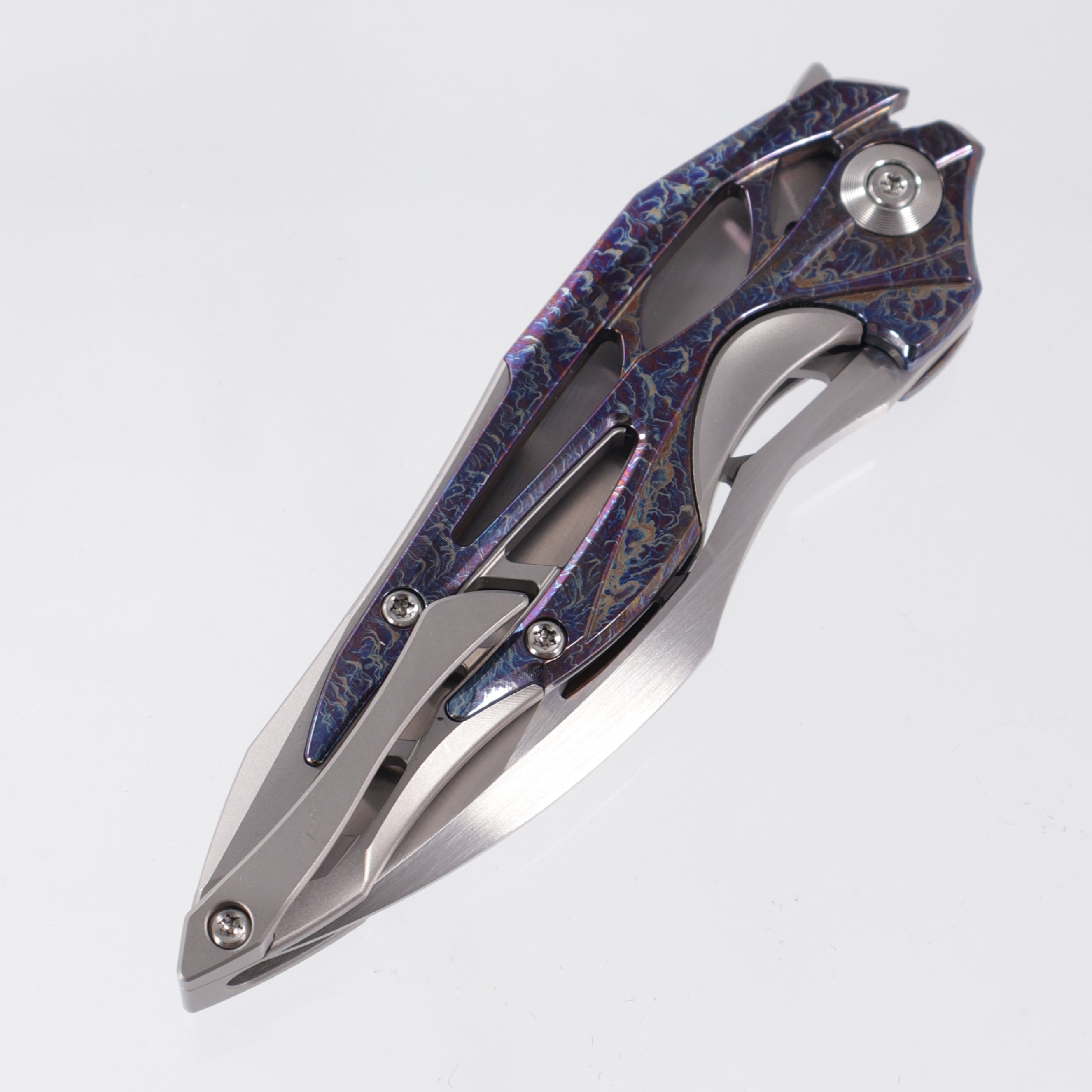 WE Knife Arrakis Integral - Stonewash Titanium Frame w/ Flamed Titanium Inlays - Hand Rubbed Satin Vanax Blade - 906K