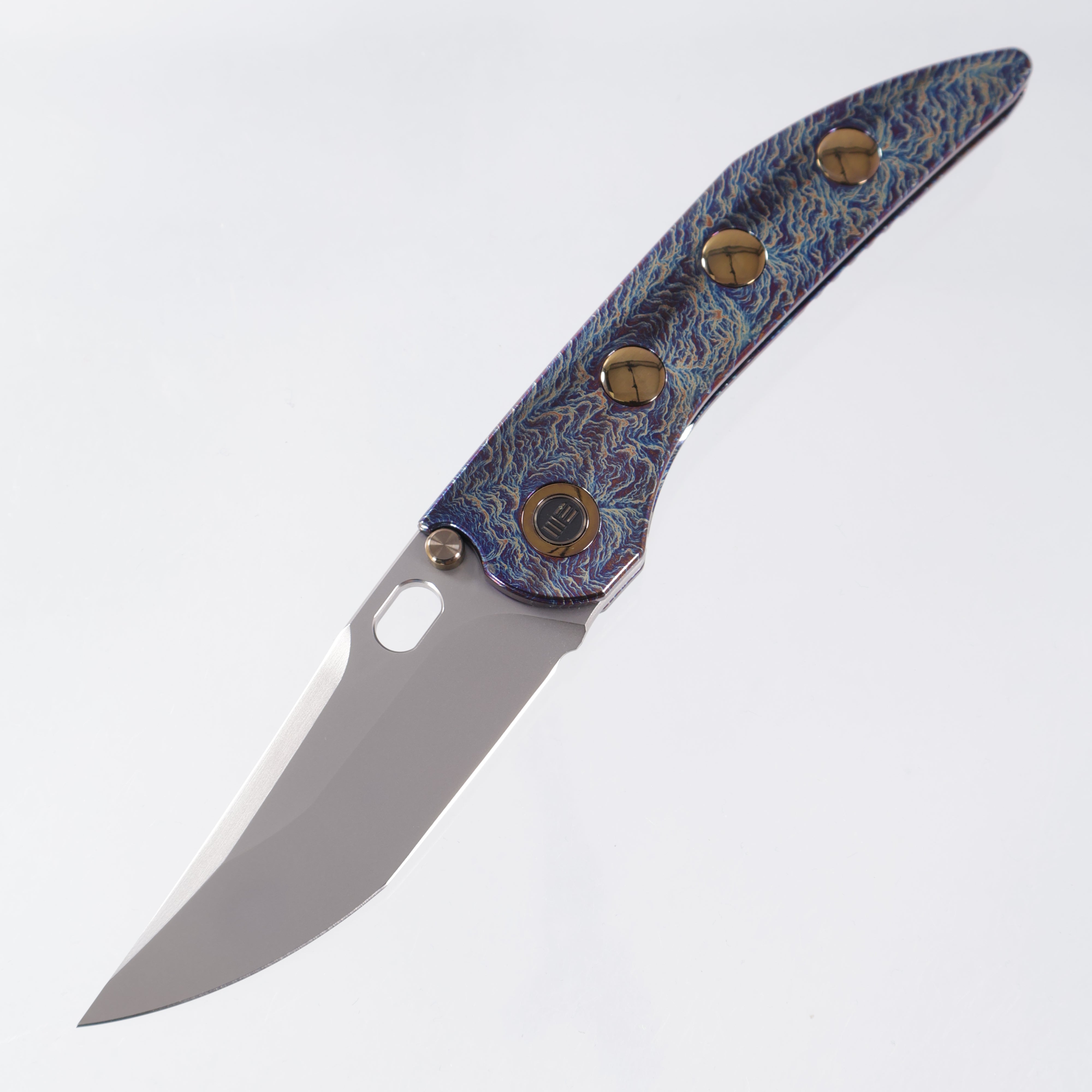 WE Knife Attor Integral - Lightning Ti w/ Gold Ti Accents - Bead Blast 20CV - WE23037-2